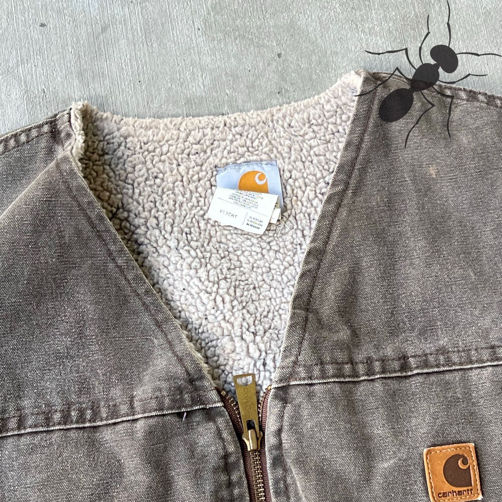 Carhartt × Vintage Carhartt V13 CHT brown sherpa work wear vest Size US XL / EU 56 / 4 - 3 Thumbnail