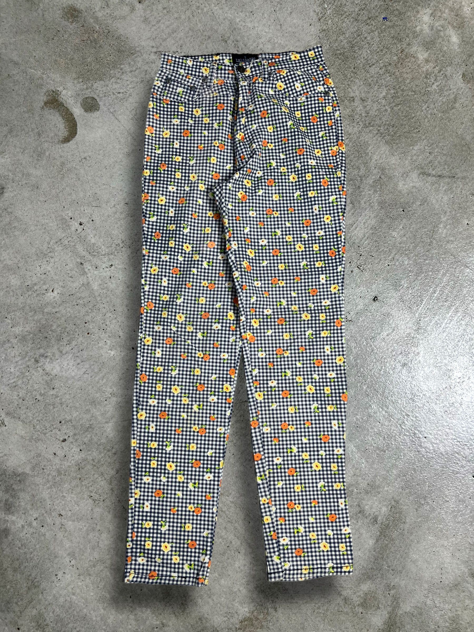 Trussardi Vintage Trussardi Jeans Plaid Flower Denim GTMPT361 Size 24" / US 00 / IT 34 - 5 Thumbnail