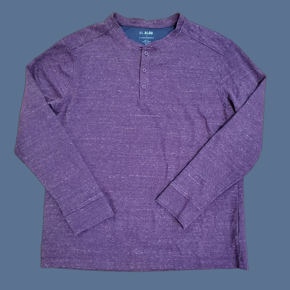 Vintage 01. Algo Performance Long Sleeve Henley Shirt Men’s XL Red Maroon Heather UPF 50 Size US XL / EU 56 / 4 - 1 Thumbnail