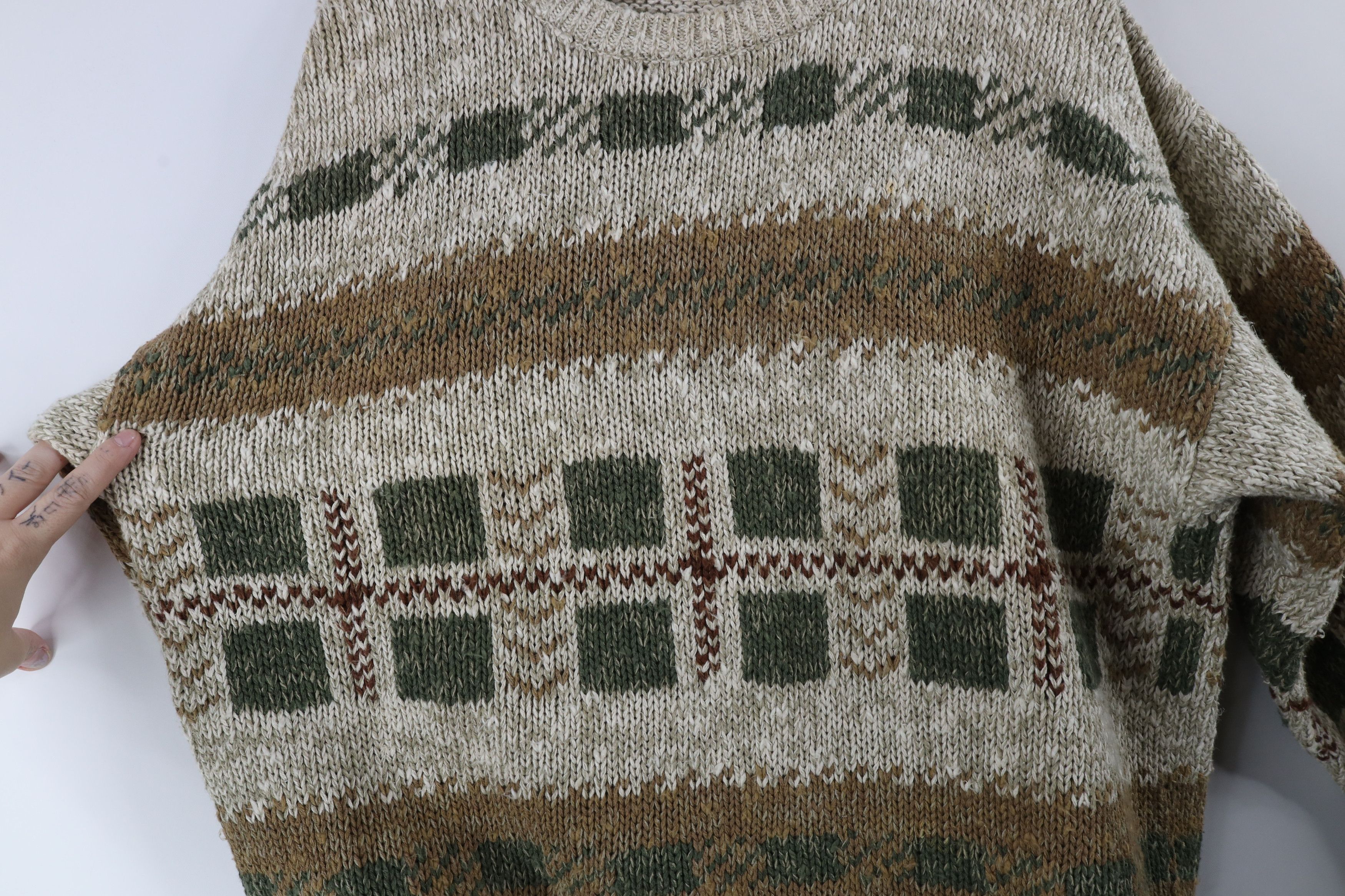 Vintage Vintage 90s Streetwear Blend Chunky Knit Sweater Earth Tone Size US L / EU 52-54 / 3 - 6 Thumbnail