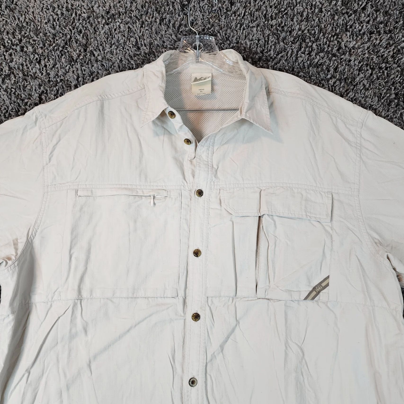 Vintage REI Shirt Mens Beige Short Sleeve Outdoor Vented Button-Up XL Mens Size US 36 / EU 52 - 5 Thumbnail