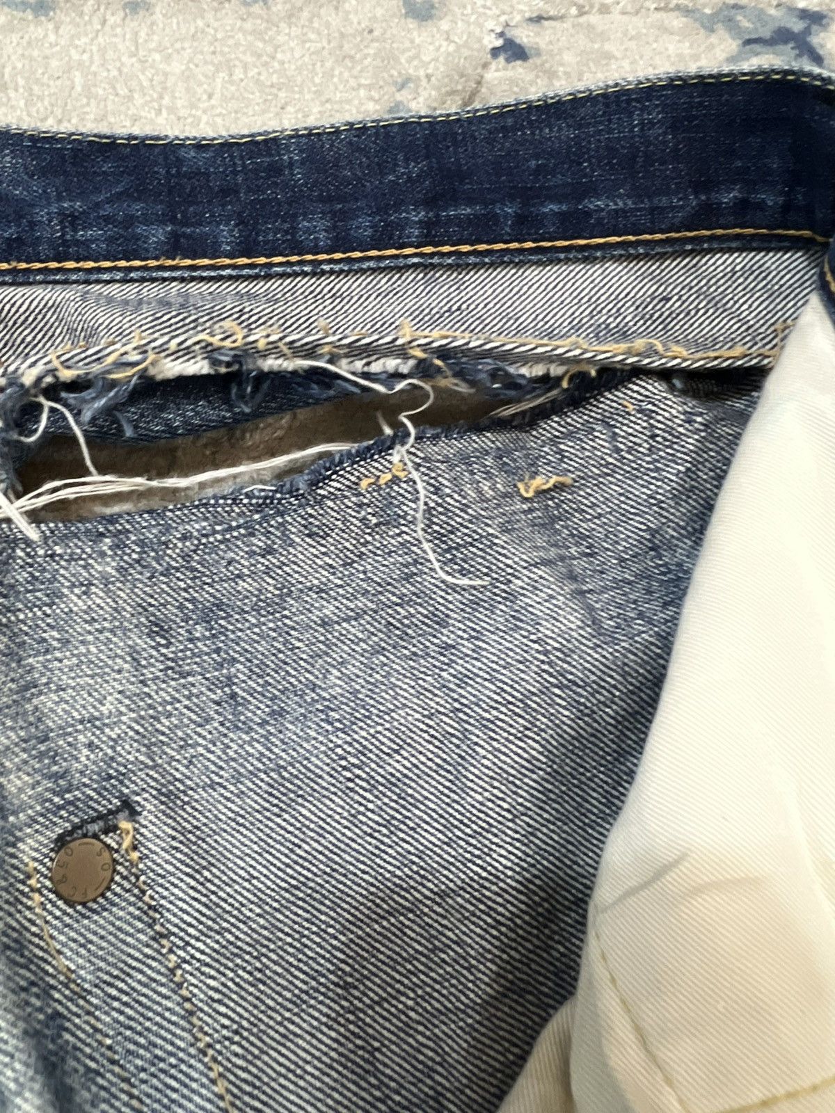 Full Count & Co. Vintage Full Count & Co Selvedge Distressed Jeans Denim Size US 34 / EU 50 - 11 Thumbnail