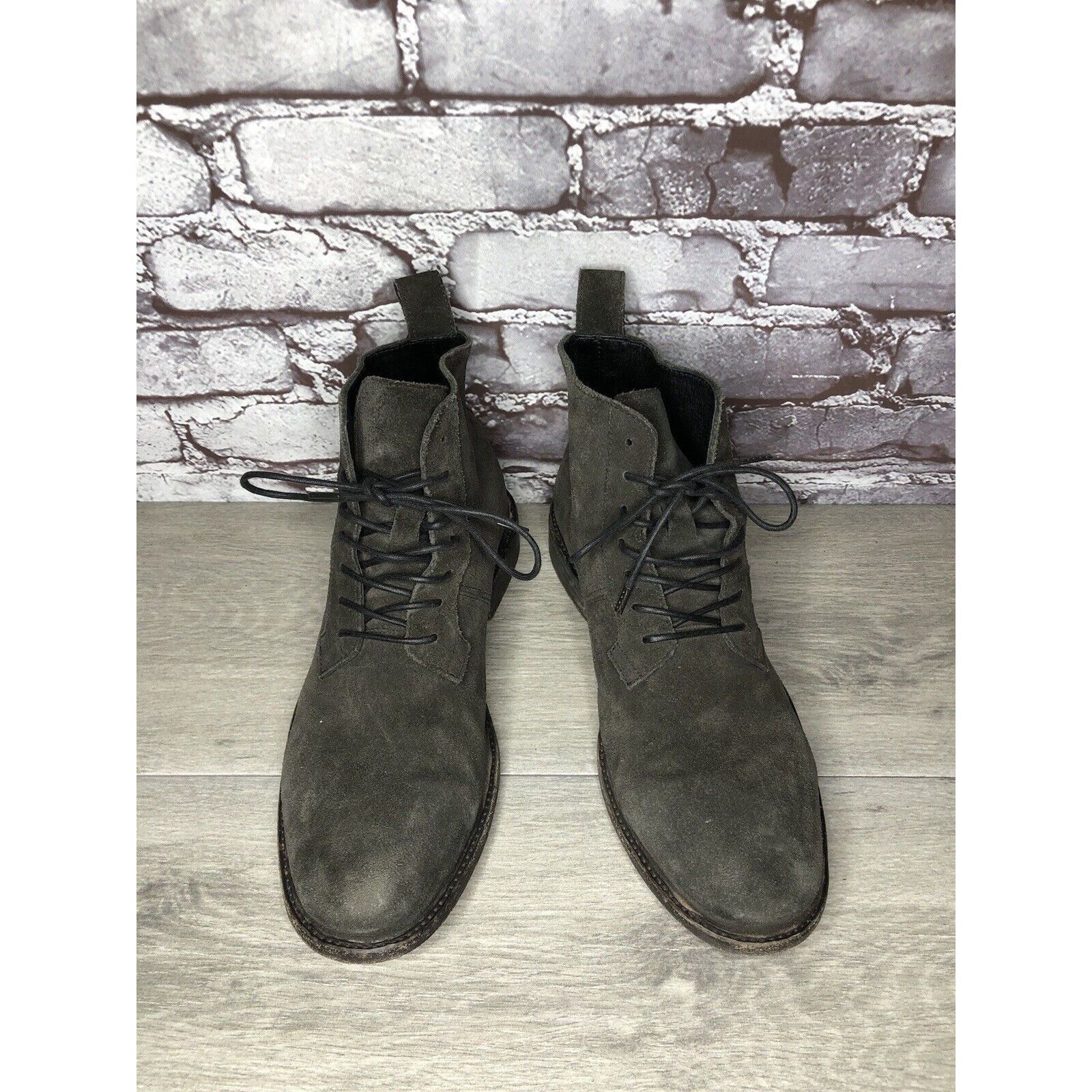 Allsaints All Saints Gray Suede Leather Lace Up Desert Chukka Boots Me Size US 9 / EU 42 - 11 Thumbnail