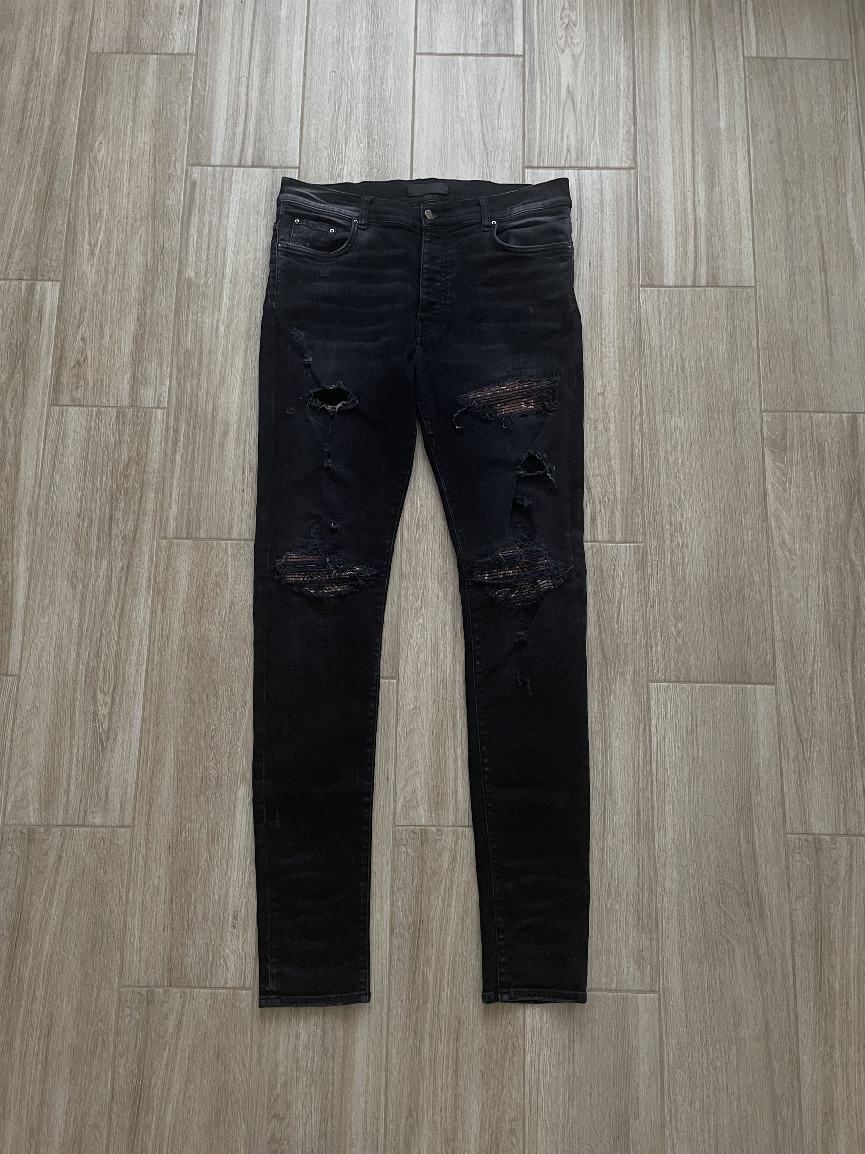 Amiri Amiri MX1 Bandana Destroyed Jeans Size US 36 / EU 52 - 1 Thumbnail