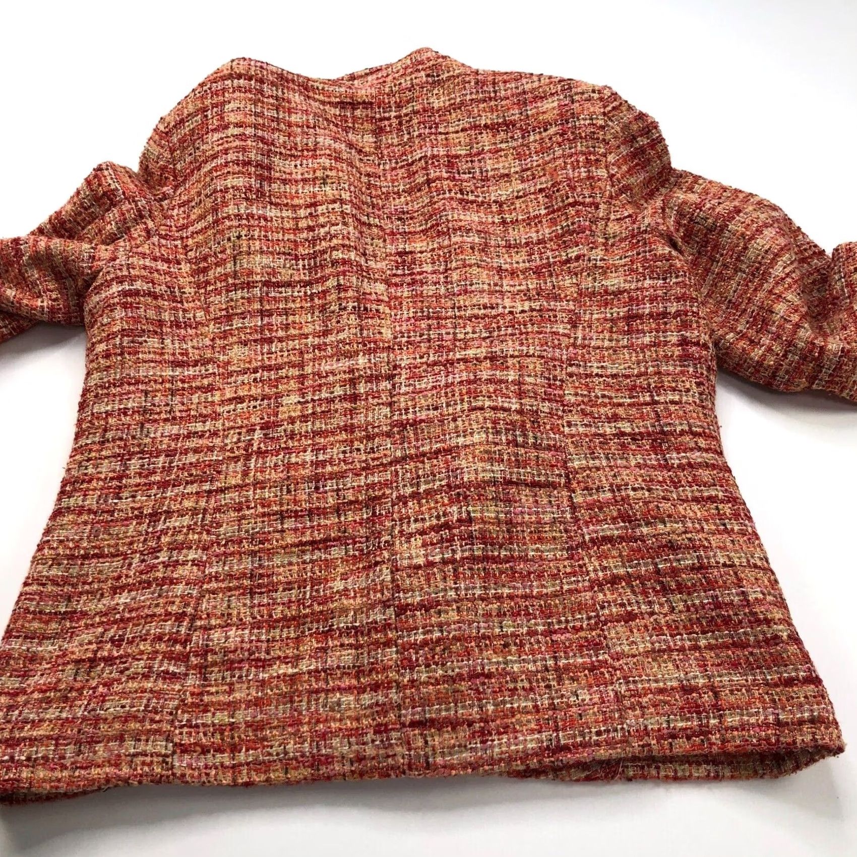 Coldwater Creek Coldwater Creek Blazer Jacket Women's Orange Tweed Button Polyester Blend 14 Regular Long Sleeve Mid-Length Blazer Style Mens Womens Girls Size XL / US 12-14 / IT 48-50 - 6 Thumbnail