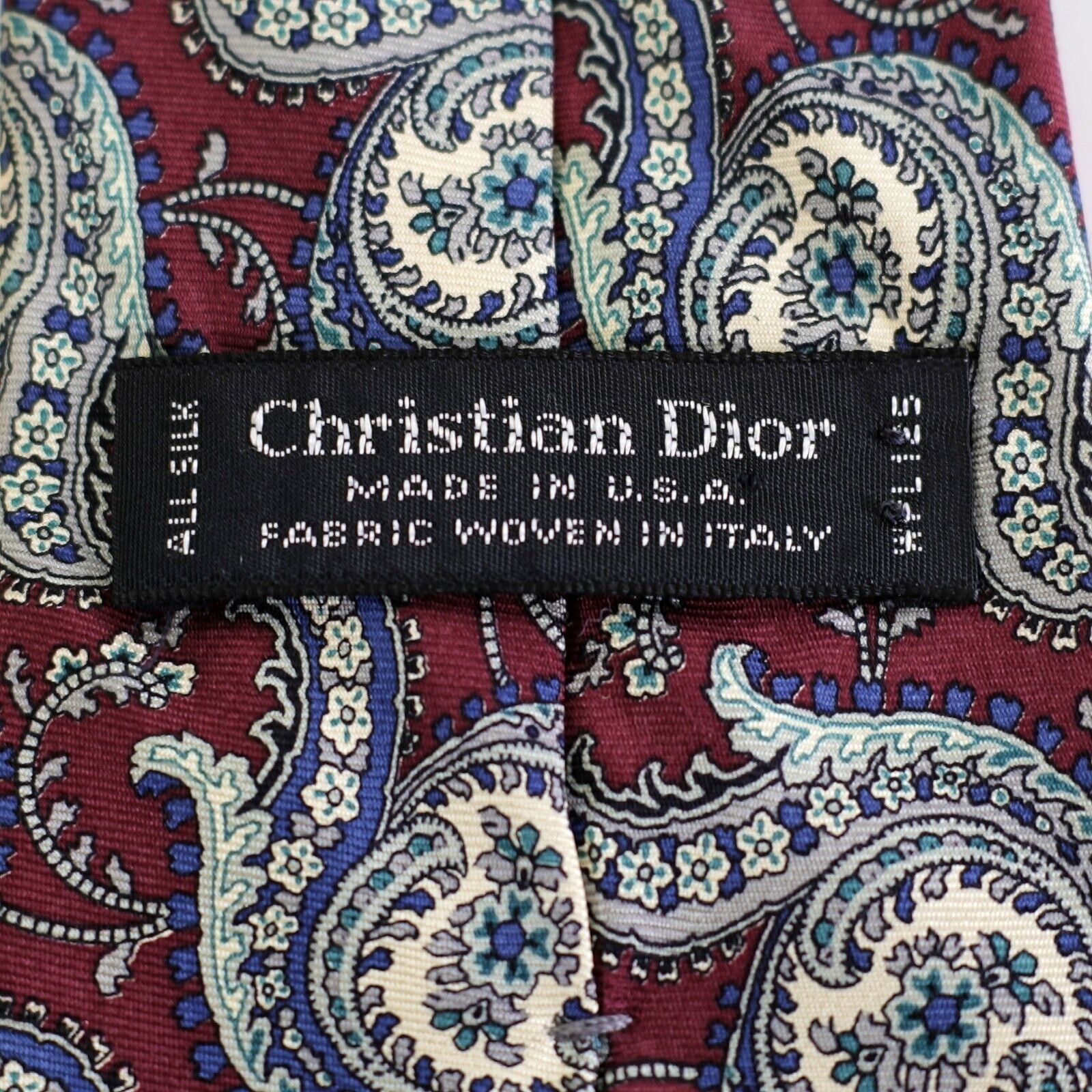 Dior Christian Dior Vintage Red Blue Paisley Print Silk Tie USA I Size ONE SIZE - 3 Thumbnail