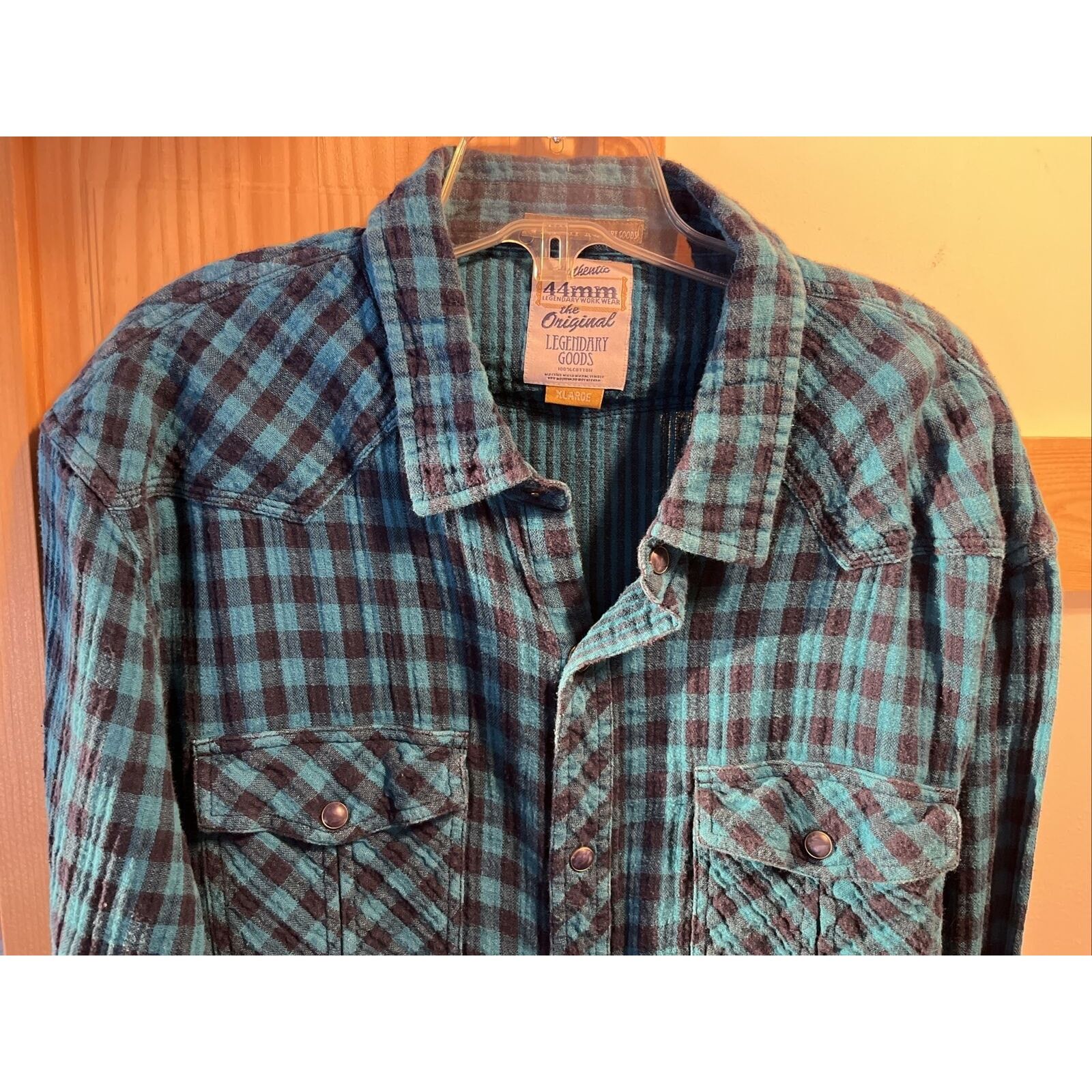 Other 44mm Legendary Work Wear Mens XL Blue Plaid Pearl Snap Shirt Size US XL / EU 56 / 4 - 14 Thumbnail