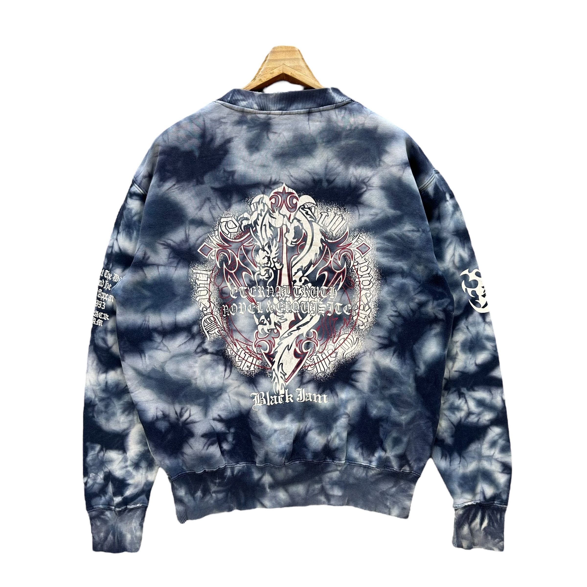 Japanese Brand BLACK JAM Big Logo Tie Dye Sweatshirts #A2-0032 Size US M / EU 48-50 / 2 - 1 Thumbnail