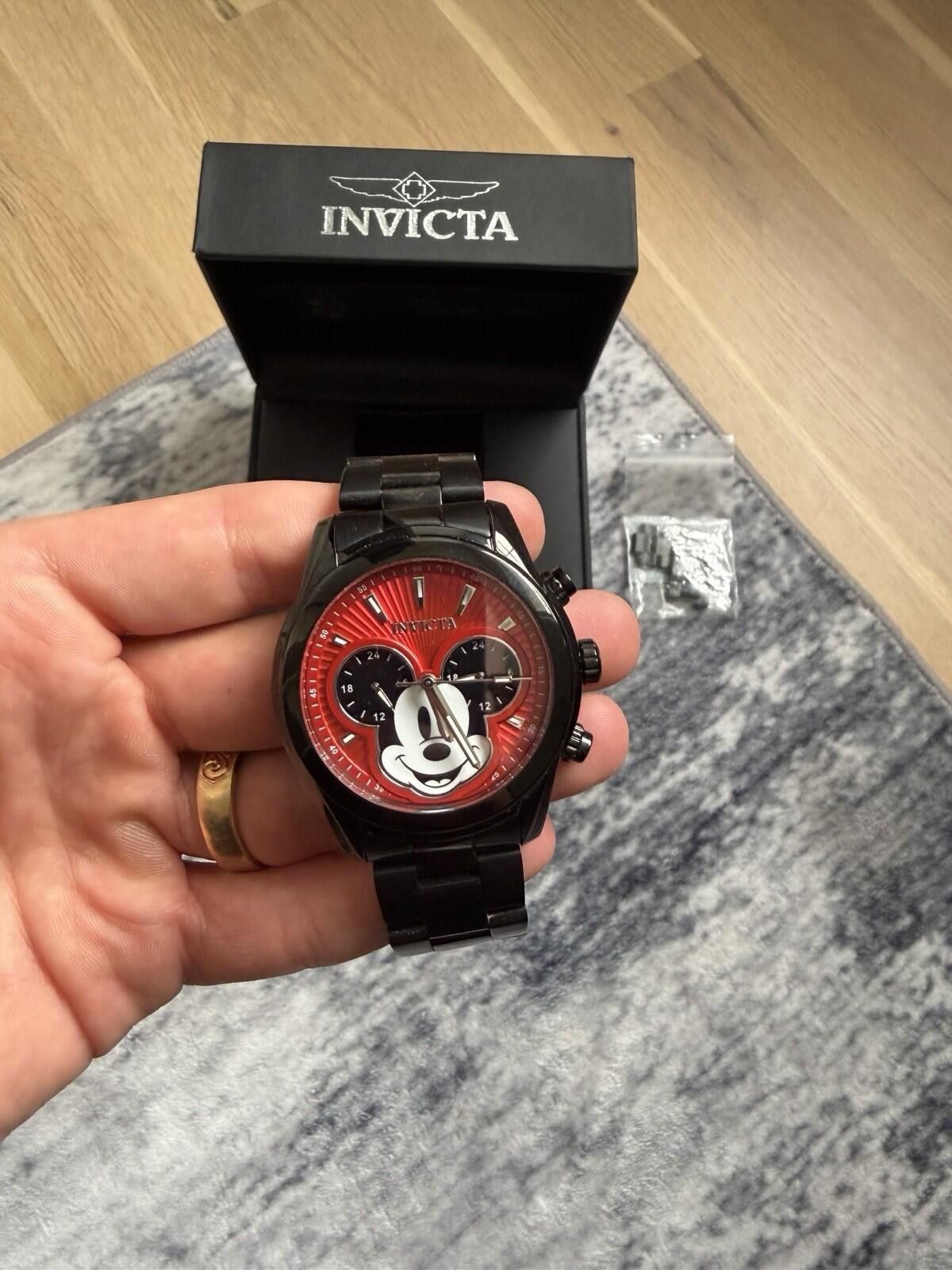 Invicta Mickey Mouse x Invicta Disney Stainless Steel Black Watch Size ONE SIZE - 1 Thumbnail