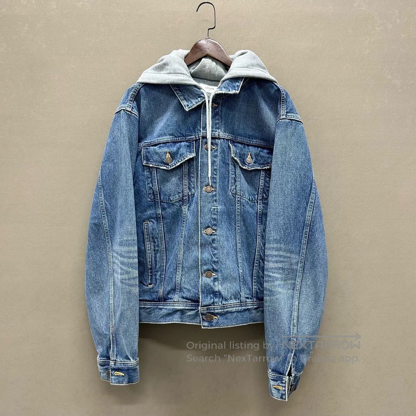 Celine celine logo denim jacket with hoodie. Size XL / US 12-14 / IT 48-50 - 1 Thumbnail