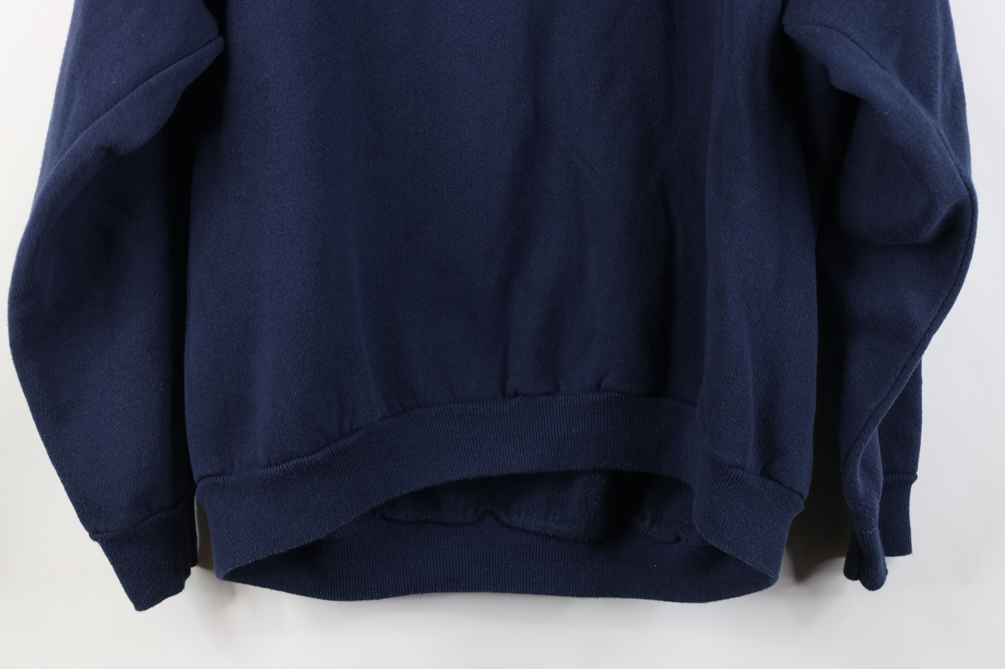 Vintage Vintage 90s Streetwear Blank Crewneck Sweatshirt Navy Blue Size M / US 6-8 / IT 42-44 - 9 Thumbnail