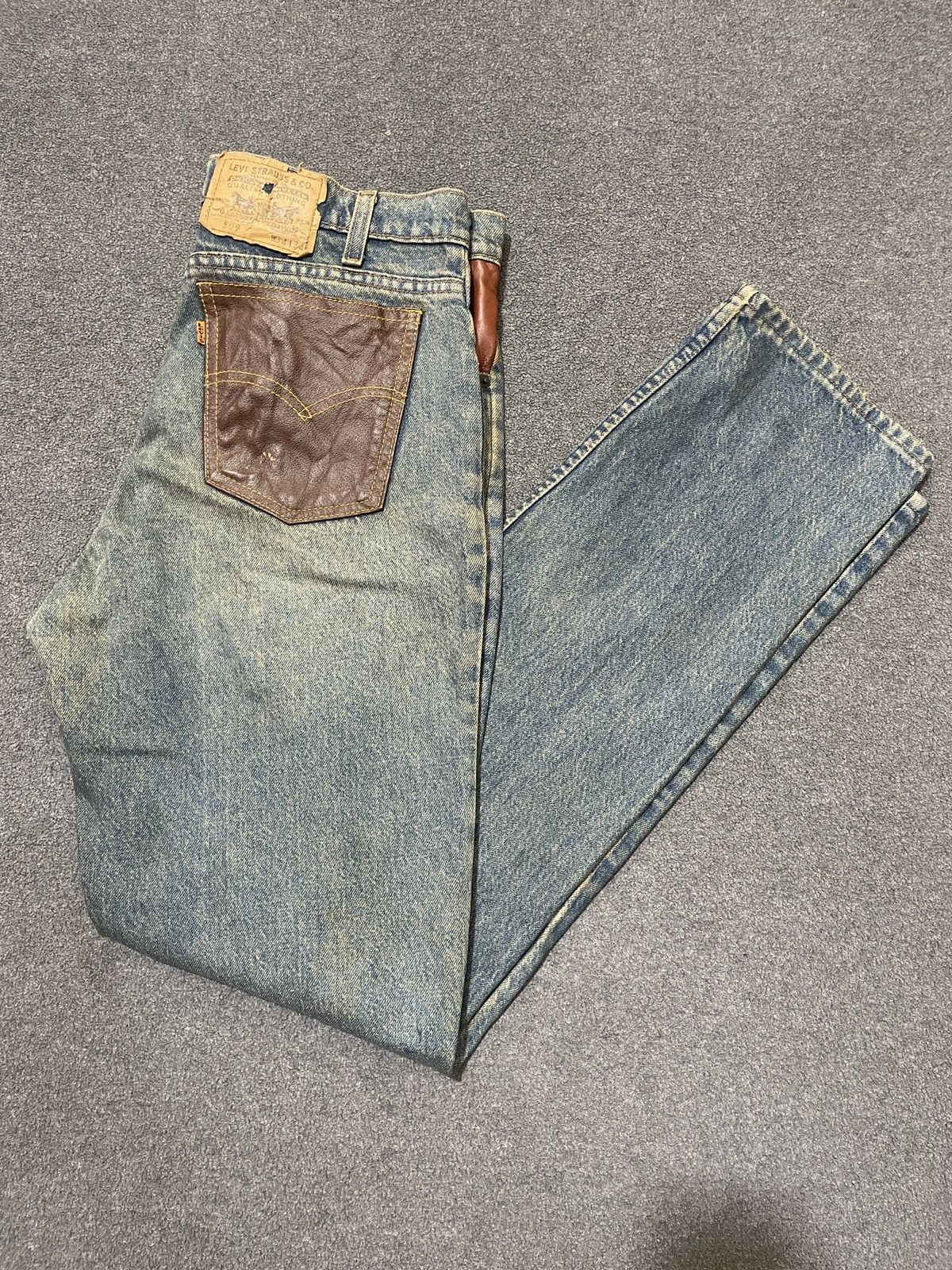 Levi's Levis Vintage 509 Orange Tab Distressed Jeans Leather Pocket Size US 34 / EU 50 - 3 Thumbnail