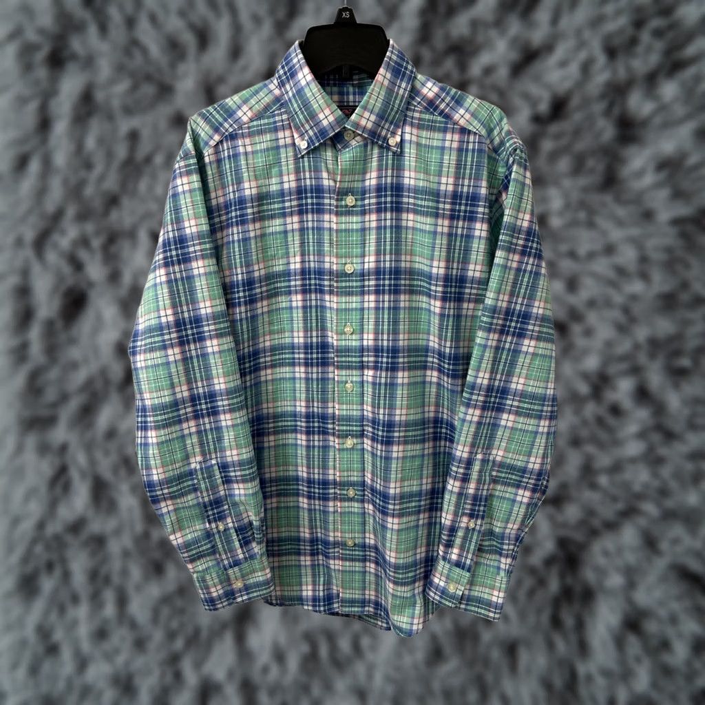 Vineyard Vines Vineyard Vines Tucker Shirt Mens S Blue Plaid Long Sleeve Button-Up Classic Fit L/S Size US S / EU 44-46 / 1 - 1 Thumbnail