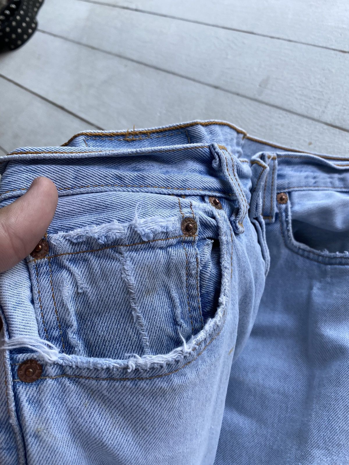 Levi's 🔥VNTG LEVIS 501 LIGHT WASHED DISTRESSED OG BLUE MENS JEANS Size US 30 / EU 46 - 11 Thumbnail