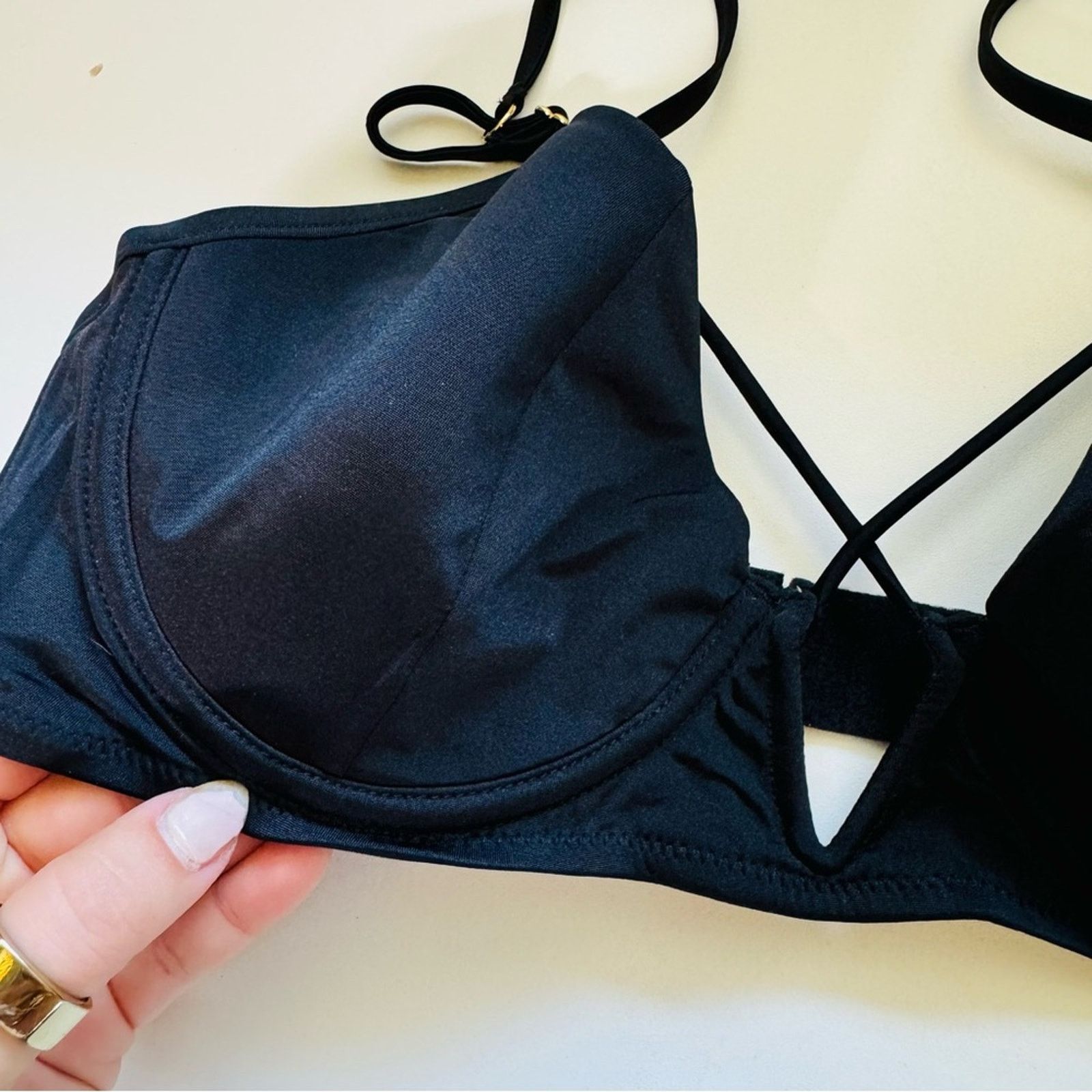 REVOLVE NEW BEACH BUNNY Black Dylan Underwire Bikini Swim Top XL Size XL / US 12-14 / IT 48-50 - 6 Thumbnail