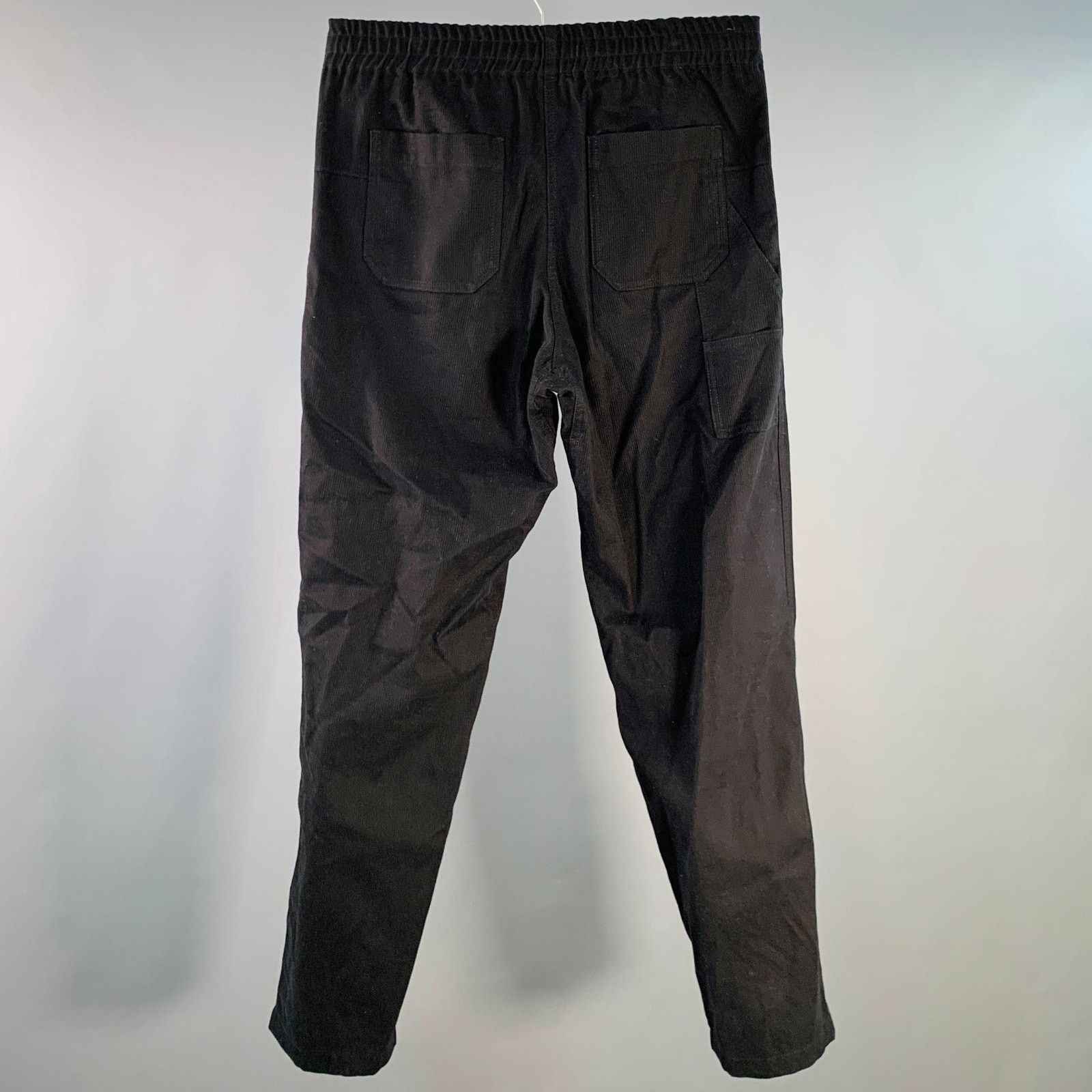 A.P.C. A.P.C. Black Corduroy Cotton Elastic Waistband Casual Pants Size US 32 / EU 48 - 2 Thumbnail