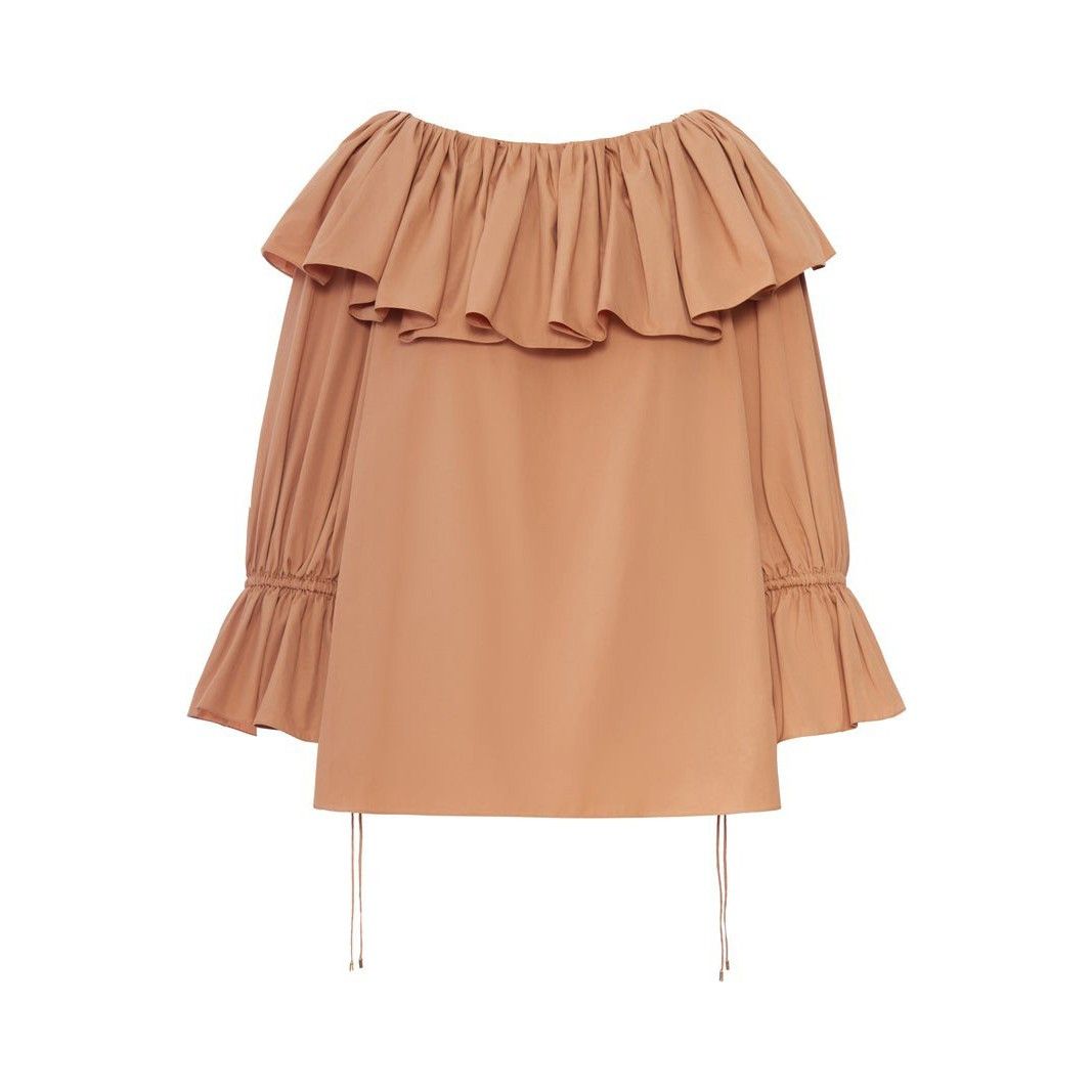 Chloe CHLOE Ruffles Reef Shell Pink Cotton Blouse New & Authentic Size M / US 6-8 / IT 42-44 - 1 Thumbnail