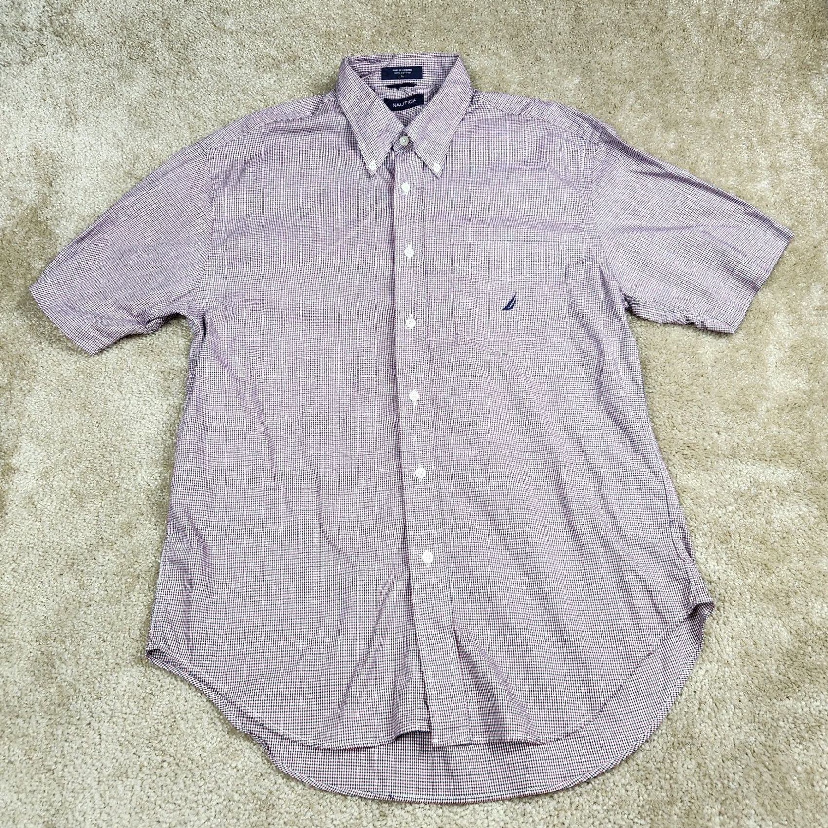 Nautica Nautica Button Front Shirt Mens Large Multicolor Check Short Sleeve Casual Size US L / EU 52-54 / 3 - 3 Thumbnail