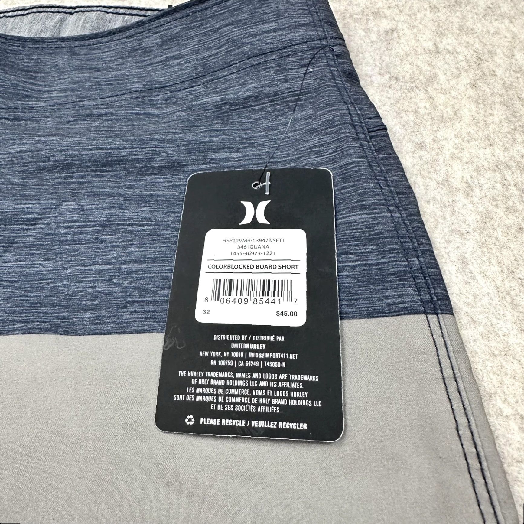Hurley Hurley Board Shorts Mens 32 Blue Gray Colorblock 4-Way Stretch Reflective NWT Shorts Bottom Colorblock Multicolor Surf Beach Men 32 Mens Size US 32 / EU 48 - 3 Thumbnail