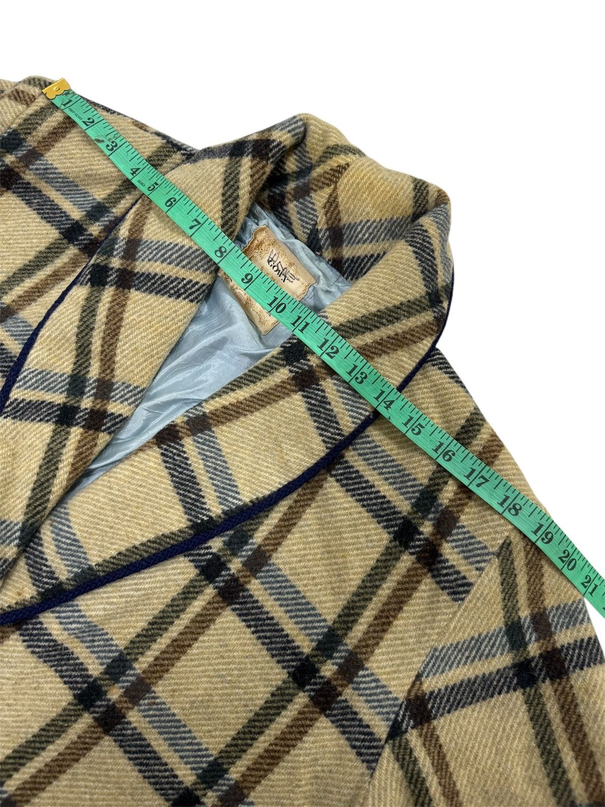 Japanese Brand × Vintage JAPANESE DESIGN LARVAL NOVA CHECK STYLE LONG JACKET Size L / US 10 / IT 46 - 17 Thumbnail