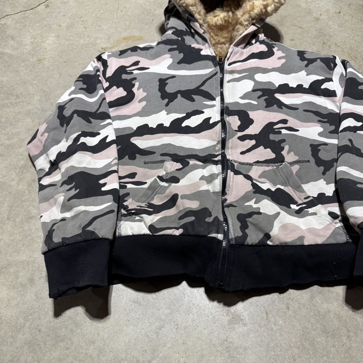 Playboi Carti Vintage Camo Sherpa Lined Zip Up Hoodie Size Large Size US L / EU 52-54 / 3 - 3 Thumbnail