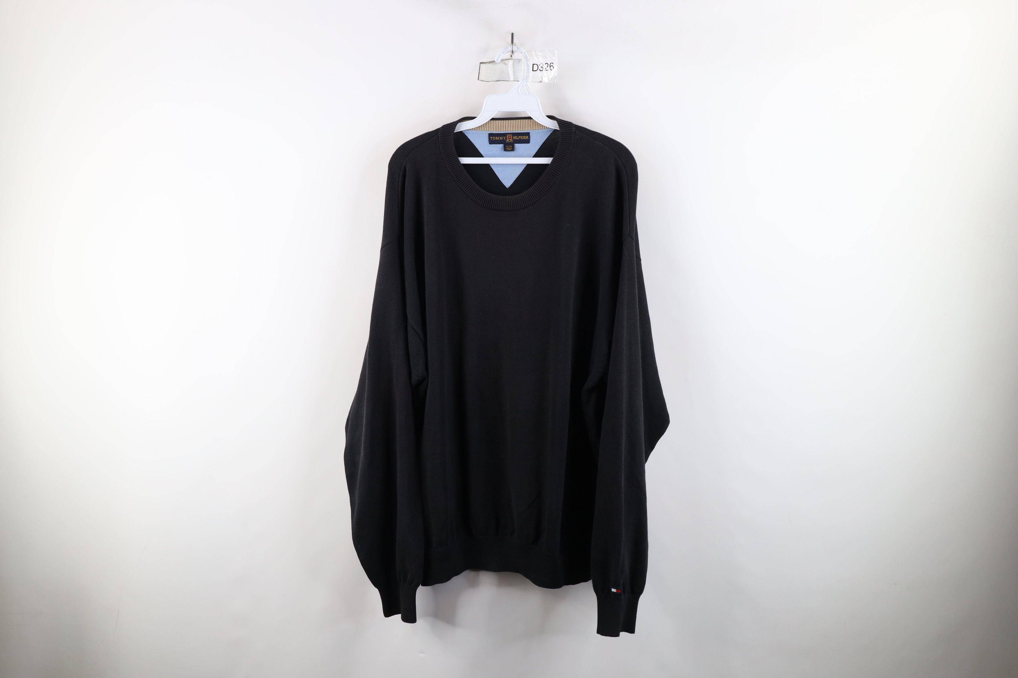 Tommy Hilfiger × Vintage Vintage 90s Tommy Hilfiger Golf Knit Crewneck Sweater Black Size US XL / EU 56 / 4 - 1 Thumbnail