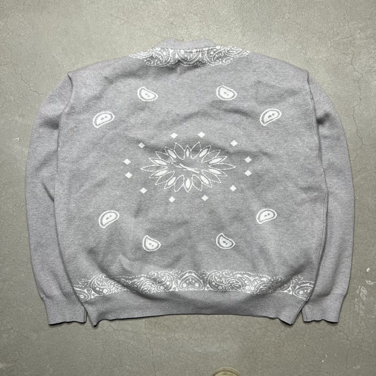 Fugazi Fugazi Paisley Knit Cardigan Grey Size US XL / EU 56 / 4 - 2 Thumbnail