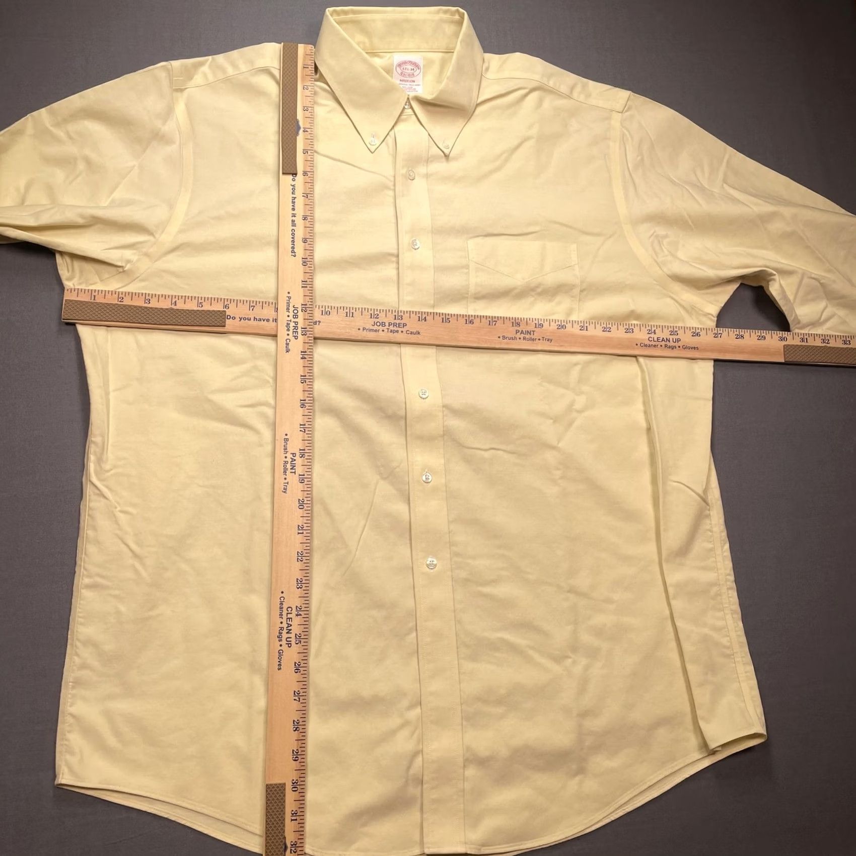 Brooks Brothers Brooks Brothers Shirt Mens XL 17.5 34 Yellow Non Iron Madison Supima Cotton Madison Button-Down Dress Shirt NL Size US XL / EU 56 / 4 - 3 Thumbnail