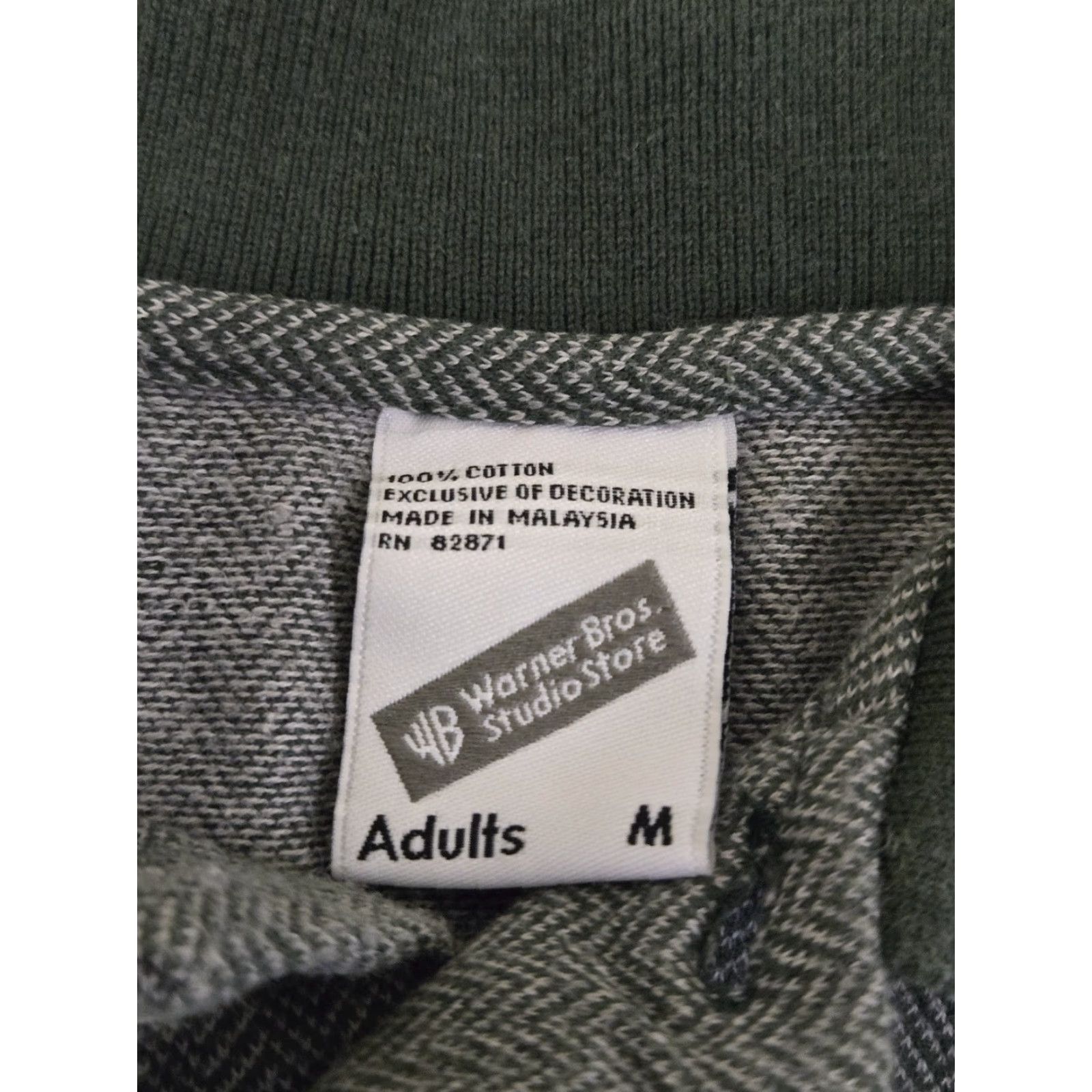 Vintage VINTAGE Daffy Duck Polo Shirt Mens M Golf 90s Warner Bros Studio Store Gray Short Sleeve Collared 100% Cotton Herringbone Size US M / EU 48-50 / 2 - 3 Thumbnail