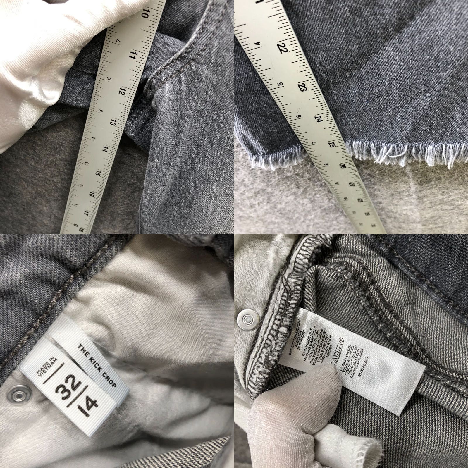 Loft LOFT Jeans Women 14 Gray Cropped High Rise Stretch Raw Hem 5-Pocket Womens Size 36" / US 14 / IT 50 - 8 Thumbnail
