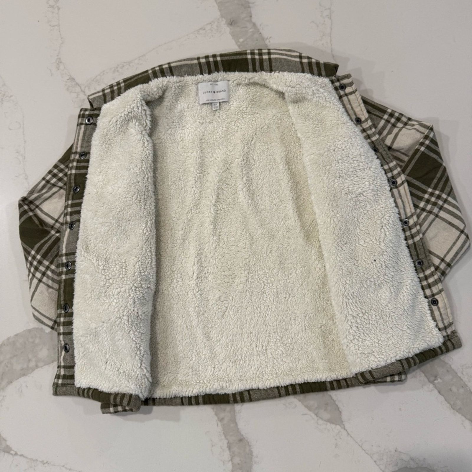 Lucky Brand Lucky Brand Plaid Sherpa Flannel Shirt Jacket Womens Small Size S / US 4 / IT 40 - 4 Thumbnail