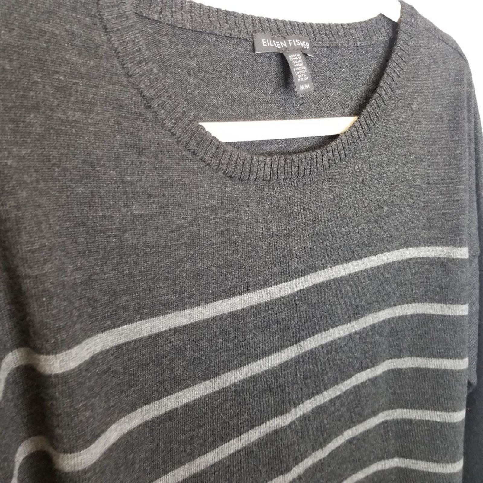 Eileen Fisher Eileen Fisher Merino Wool Sweater Striped Sz M Dark Academia Size M / US 6-8 / IT 42-44 - 5 Thumbnail