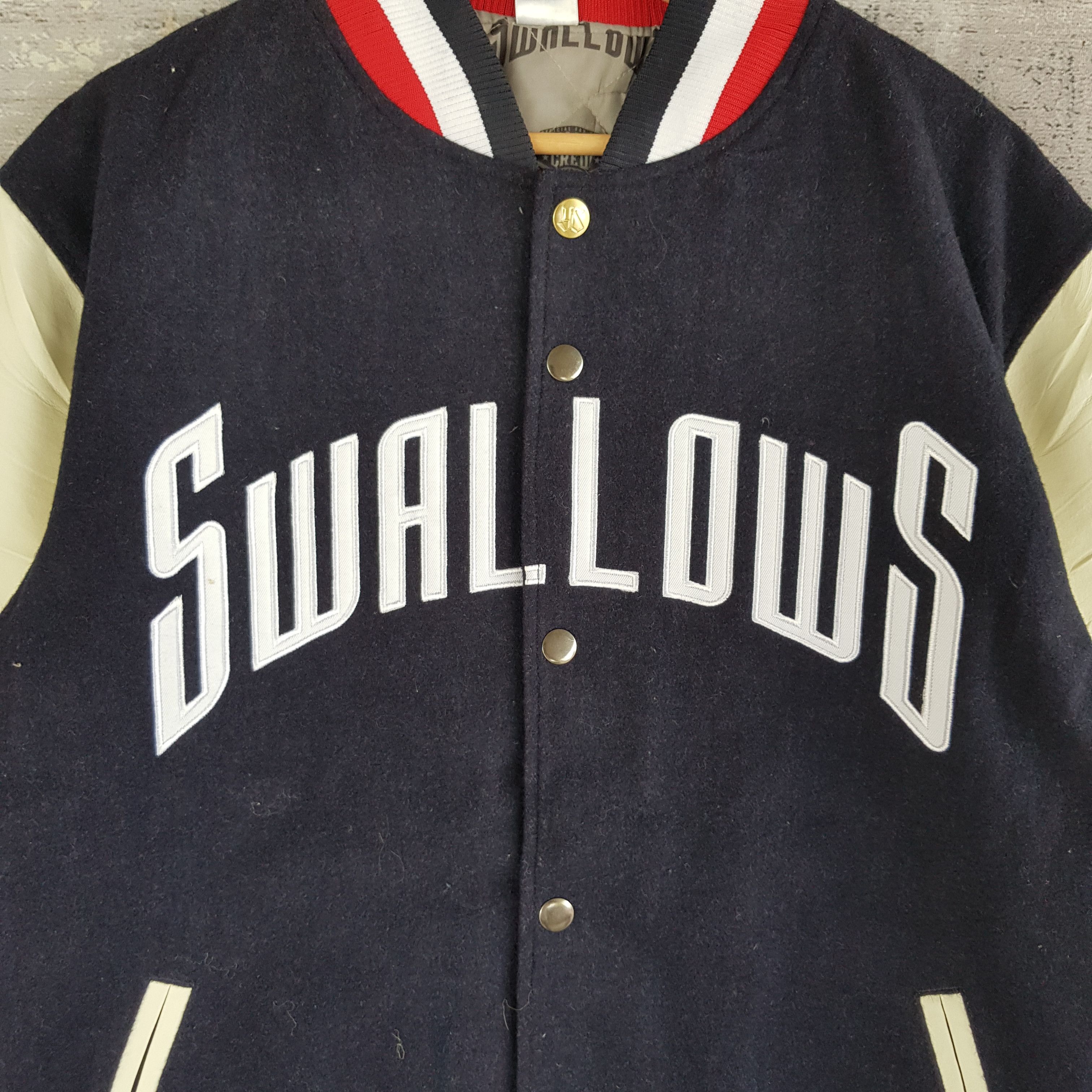 Majestic × Vintage Vintage Majestic Varsity Jacket Swallow Crew Wool Jacket Size US L / EU 52-54 / 3 - 5 Thumbnail