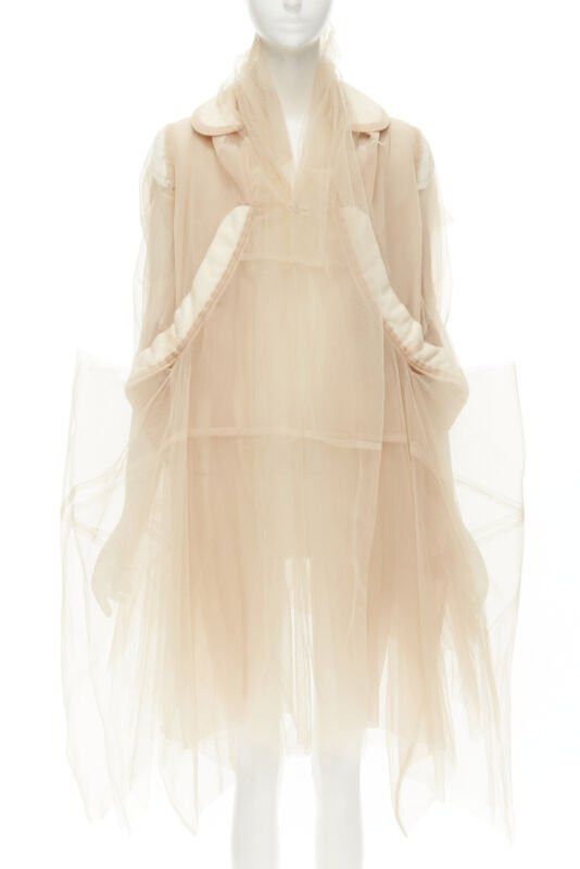 Comme des Garcons rare COMME DES GARCONS 2009 Runway nude inside out sheer tulle long jacket XS Size XS / US 0-2 / IT 36-38 - 1 Thumbnail