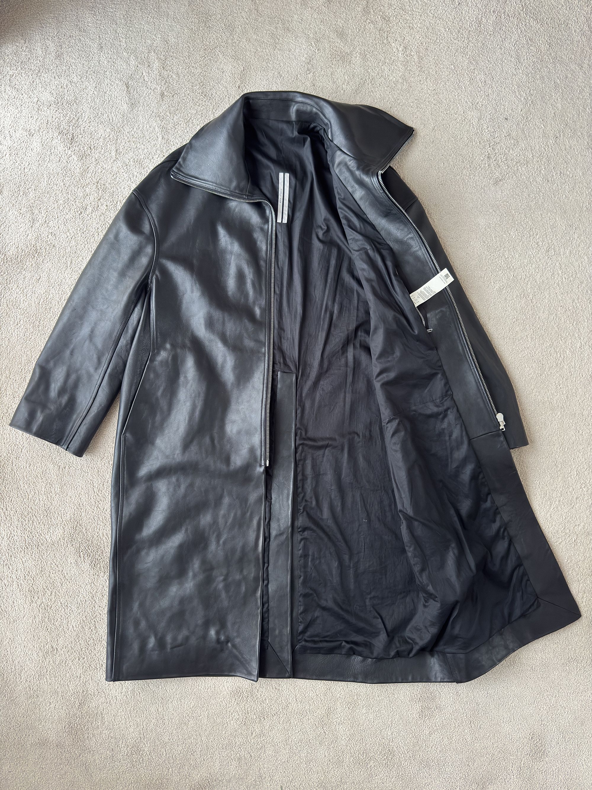 Rick Owens Dracucollar leather coat Size US M / EU 48-50 / 2 - 3 Thumbnail