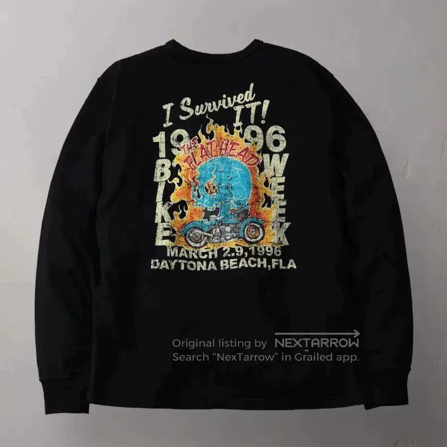The Flat Head Vintage Thick Long Sleeve T-Shirt. Size US XS / EU 42 / 0 - 5 Thumbnail