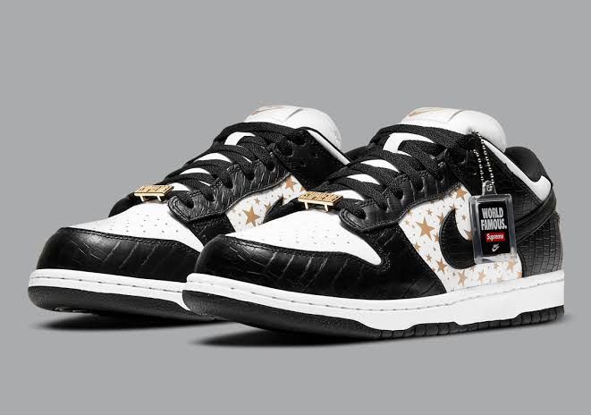 Nike × Supreme Nike SB Dunk Low Supreme Stars Black (2021) Size US 10 / EU 43 - 12 Thumbnail