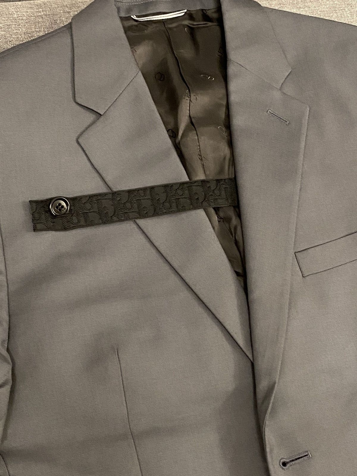 Dior Dior oblique strap grey wool blazer jacket 46 Size 46R - 1 Thumbnail