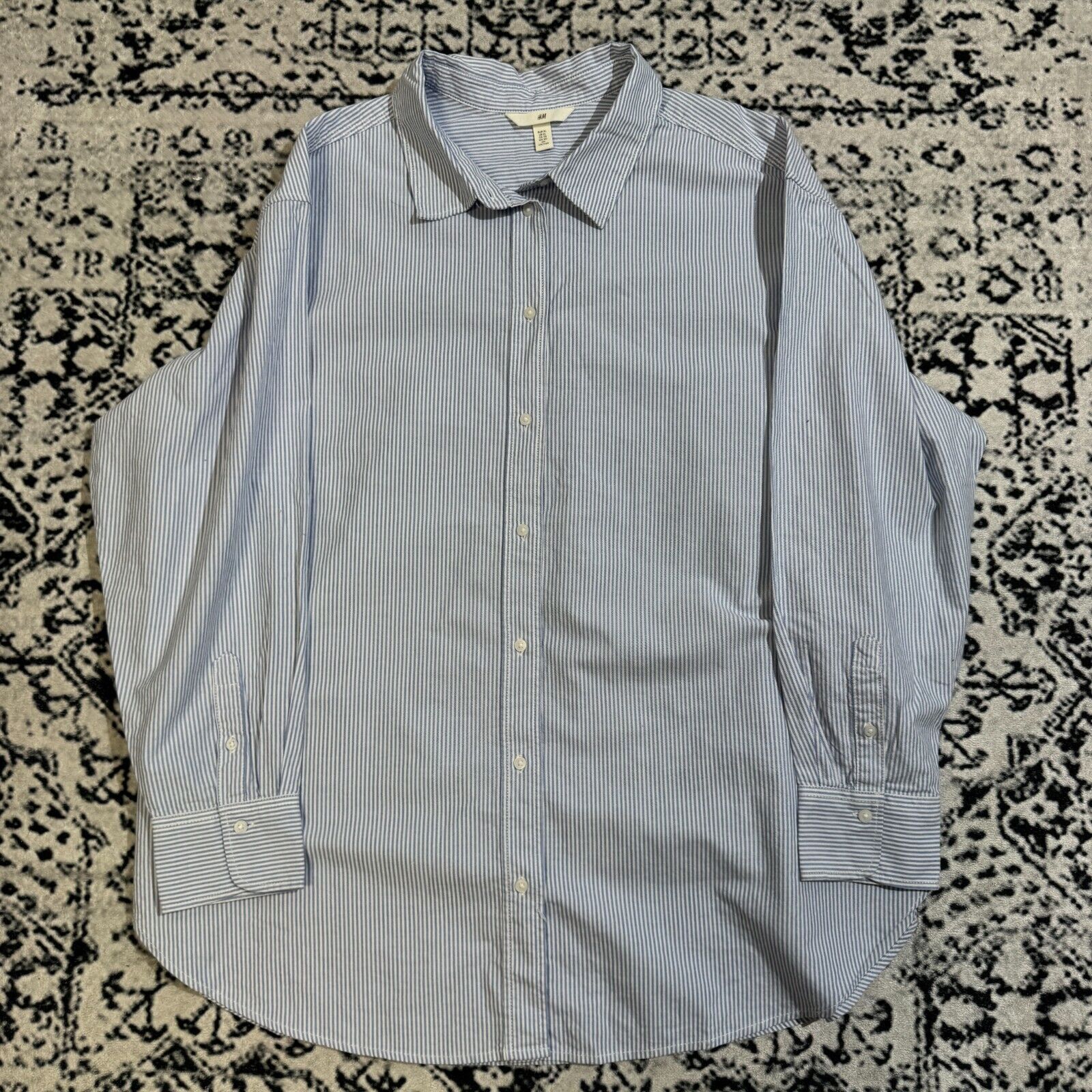 H&M × Vintage Vintage Unisex White Blue Cotton XL Shirt H&M Y2K 90s Size US XL / EU 56 / 4 - 1 Thumbnail