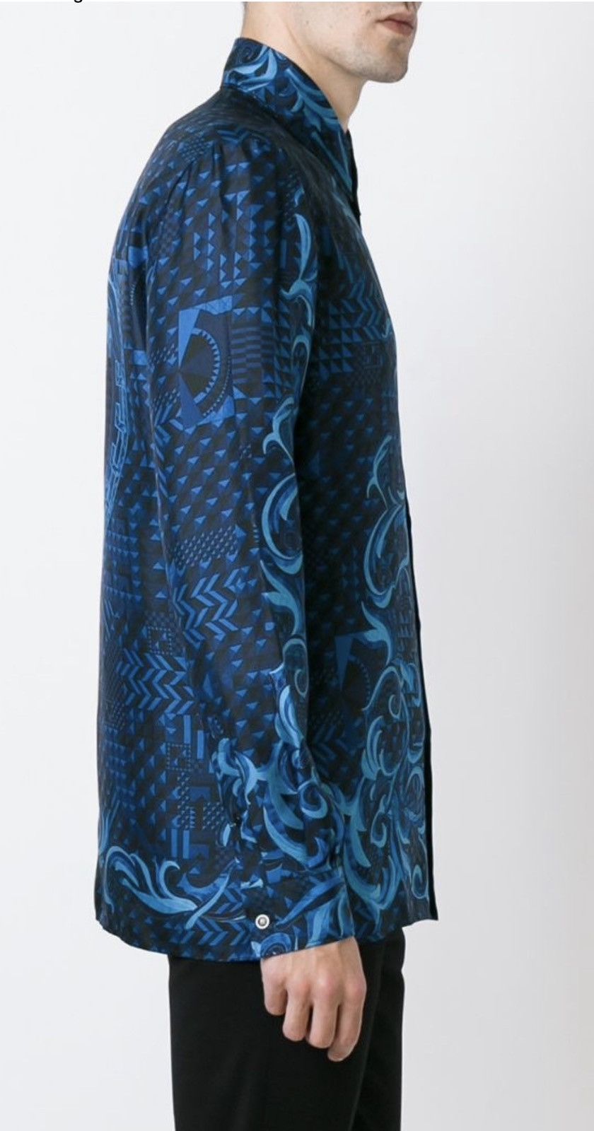 Versace hand drawn Barocco print silk shirt collar size40 Size US M / EU 48-50 / 2 - 2 Thumbnail