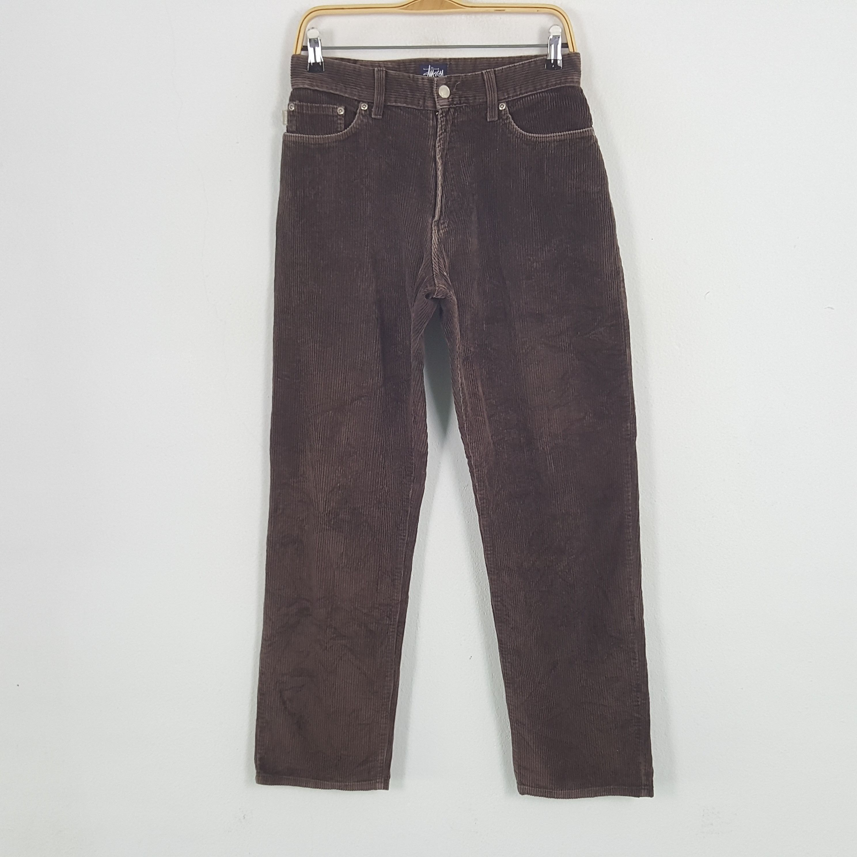Stussy × Vintage Vintage Stussy USA Custom Big Logo Corduroy Pants Size US 27 - 4 Thumbnail