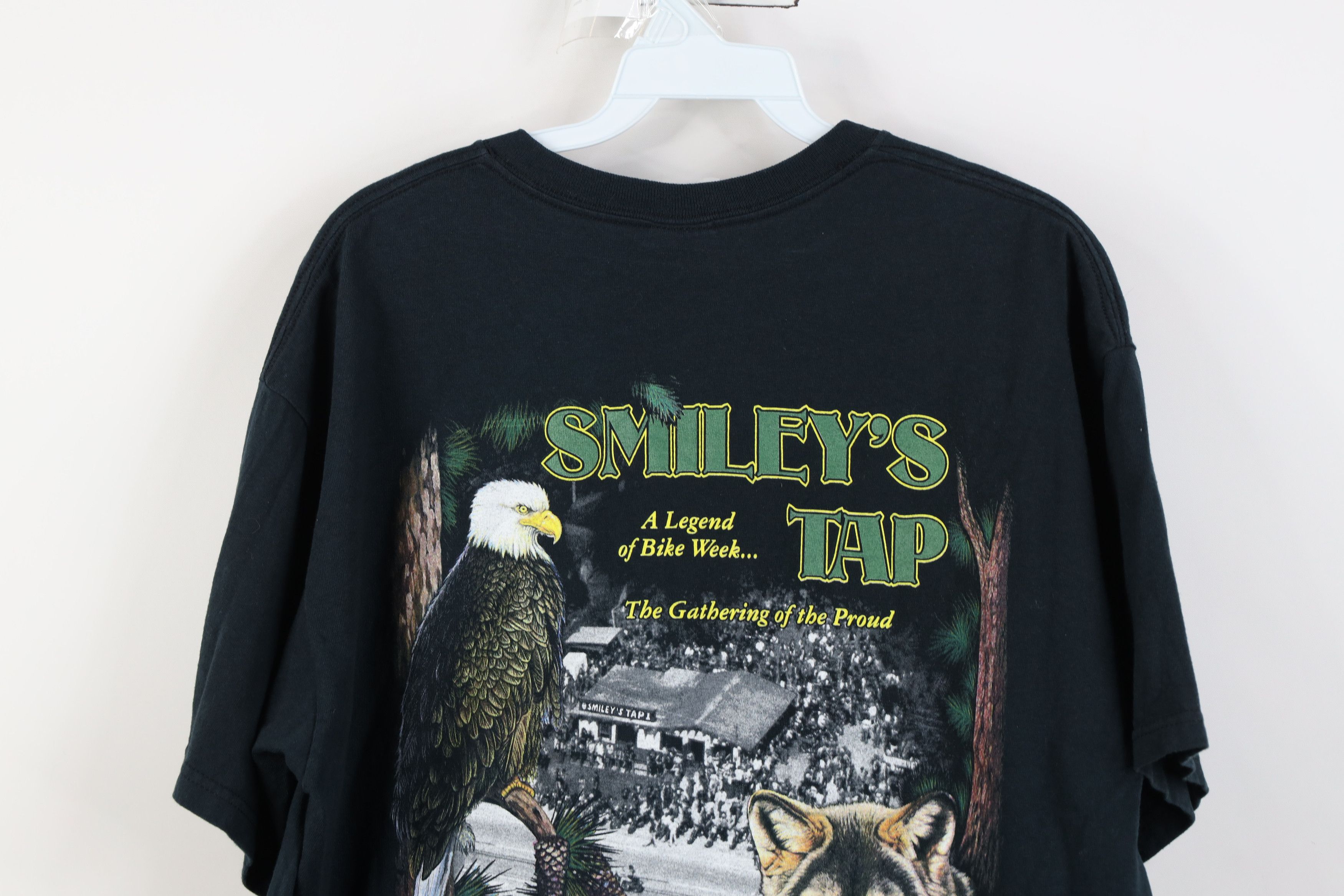 Vintage Vintage Y2K 2002 Daytona Bike Week Wolf Eagle Pocket T-Shirt Size US L / EU 52-54 / 3 - 16 Thumbnail