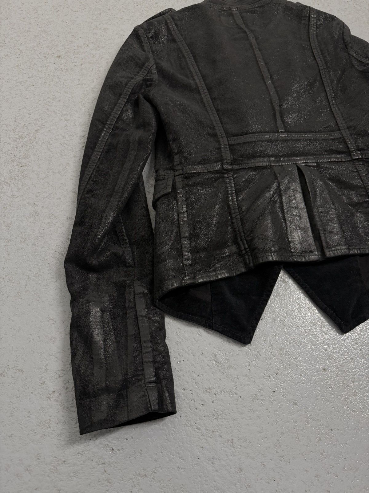 CLOSED Closed Napoleon Double Breasted Waxed Jacket Size XS / US 0-2 / IT 36-38 - 14 Thumbnail
