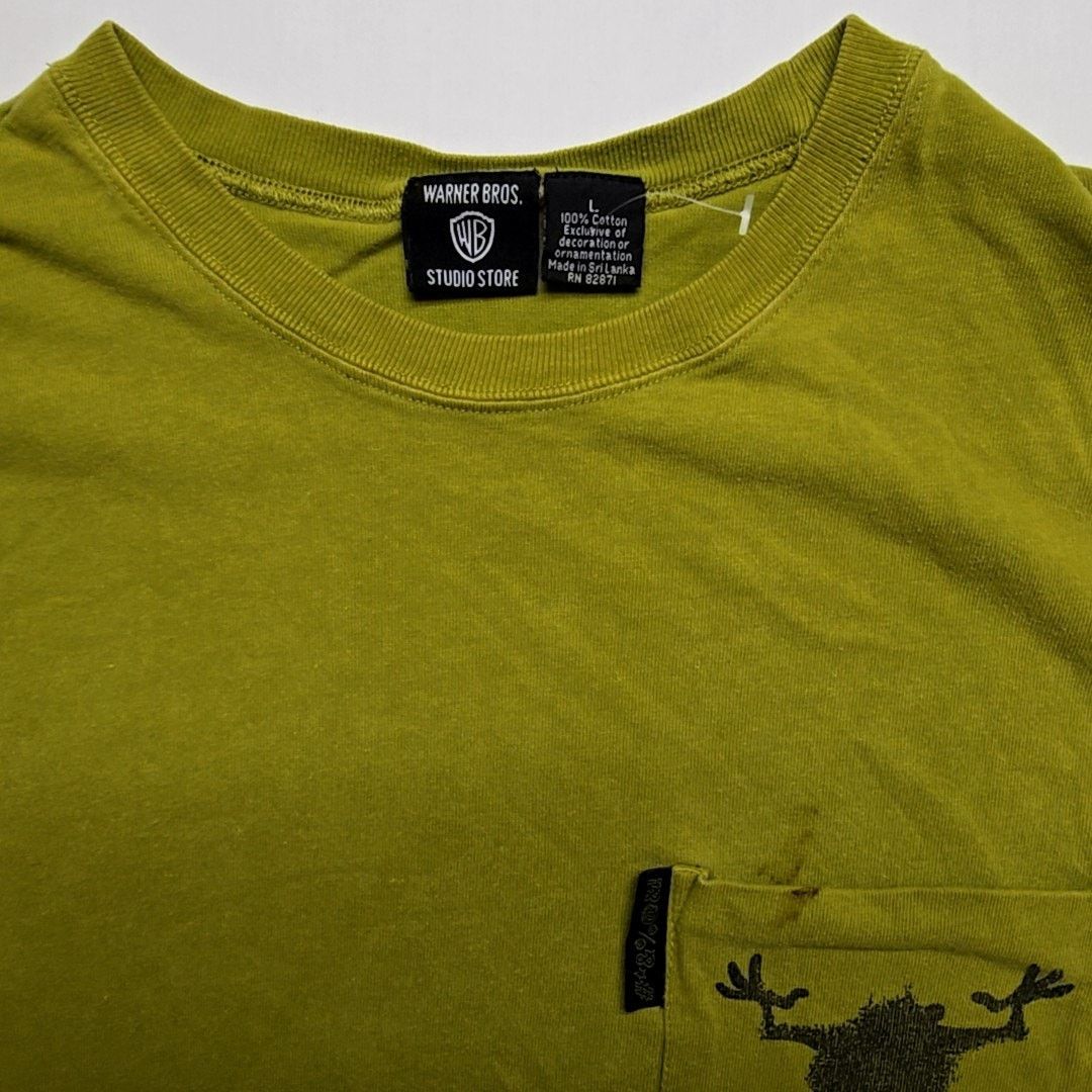 Warner Bros Vintage Taz Shirt Store Green L Cartoon Graphic Pocket Tee Size US L / EU 52-54 / 3 - 4 Thumbnail