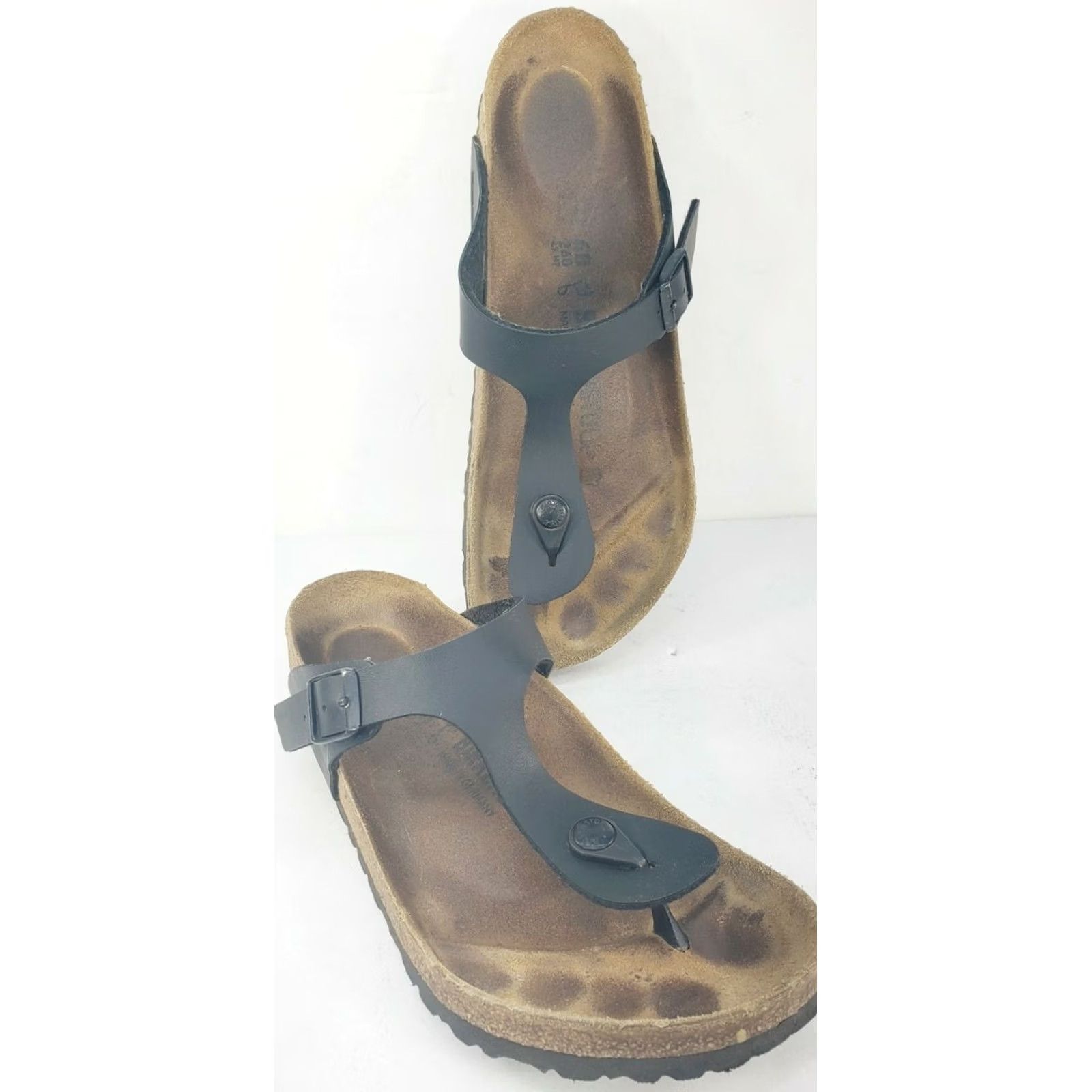 Birkenstock Birkenstock Gizeh BS Black Birko Flor Toe Post Sandals Women’s 9M 40EU Size US 10 / IT 40 - 3 Thumbnail
