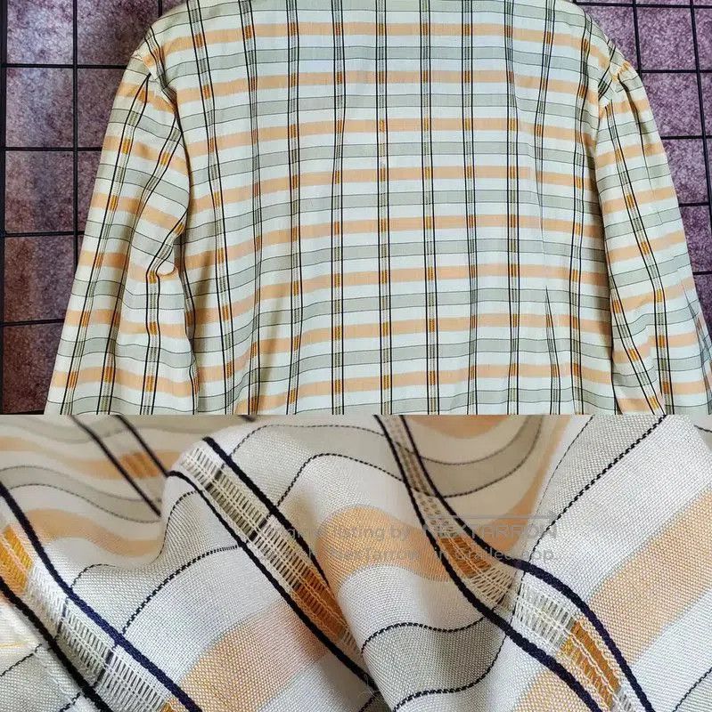 Dior Dior Women's Yellow Checkered Long Sleeve Cropped Shirt . Size S / US 4 / IT 40 - 7 Thumbnail