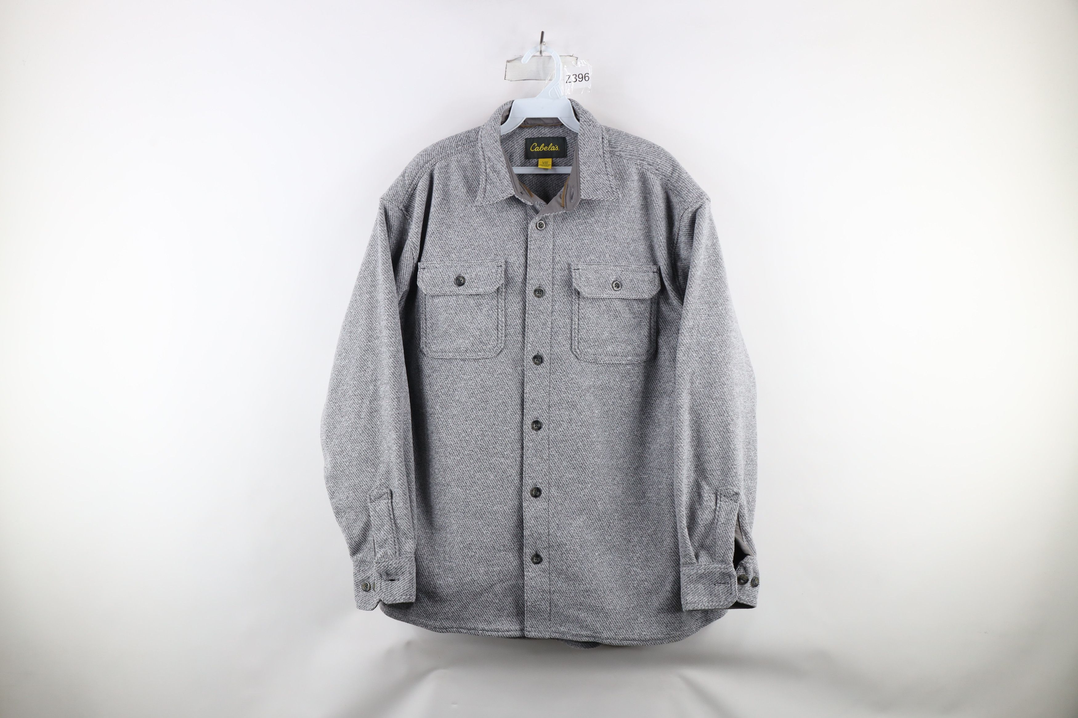 Cabelas × Vintage Vintage Cabelas Fleece Button Shirt Jacket Jac Shirt Gray Size US L / EU 52-54 / 3 - 1 Thumbnail