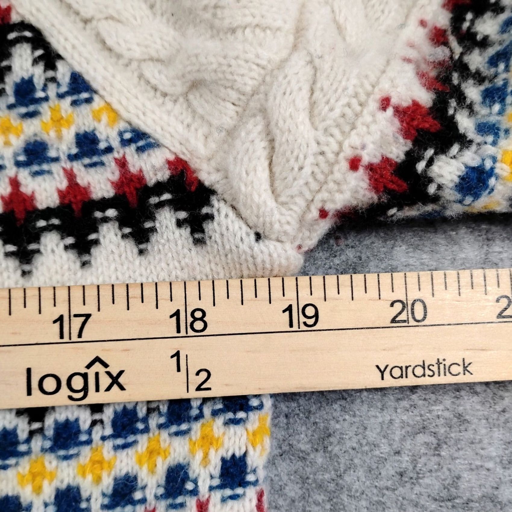 Veronica Beard Veronica Beard Ivory Fair Isle Cable Knit Cropped Sweater L Size L / US 10 / IT 46 - 4 Thumbnail