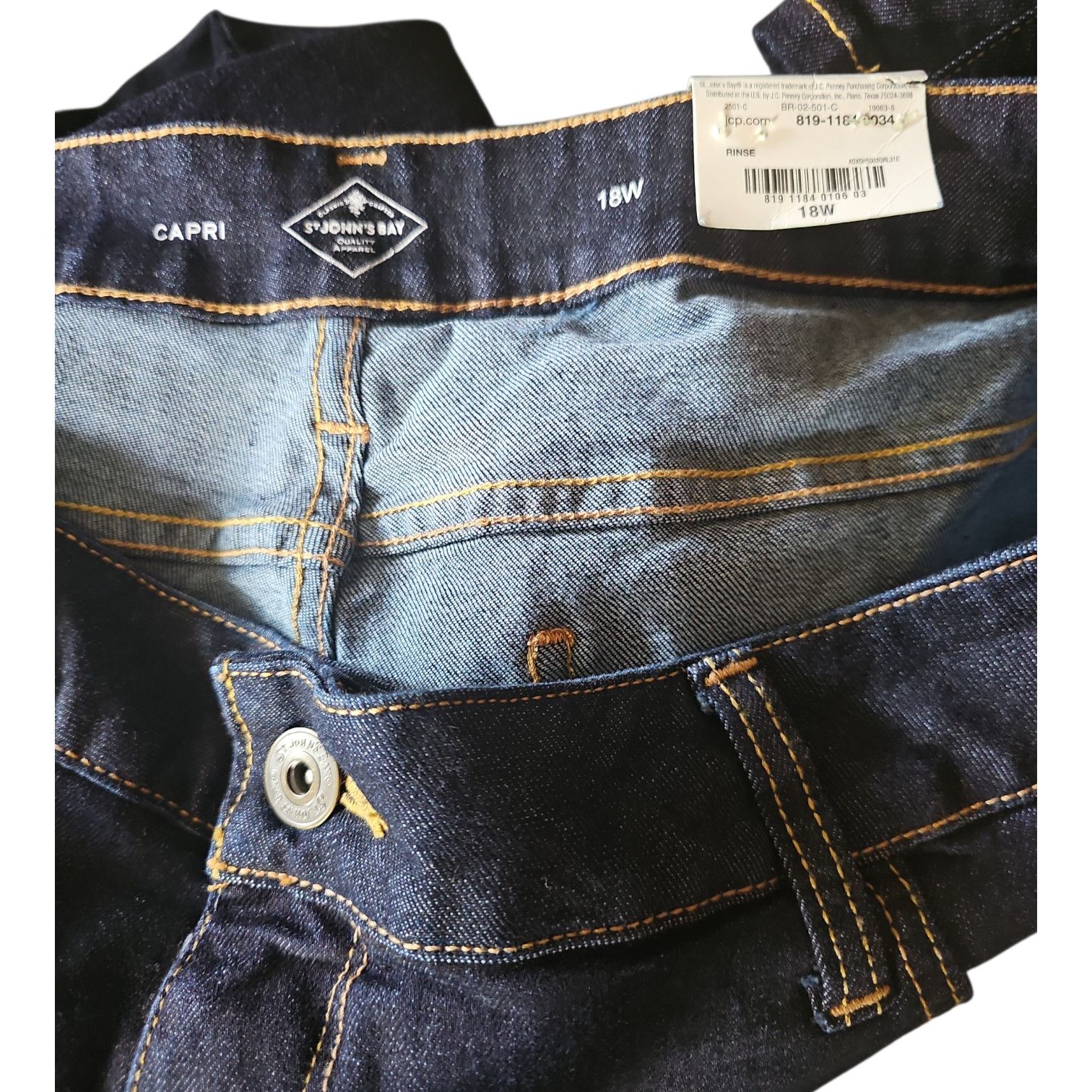 St. Johns Bay St. John's Bay Secretly Slender Capri Jeans 18W Size 41" - 5 Thumbnail