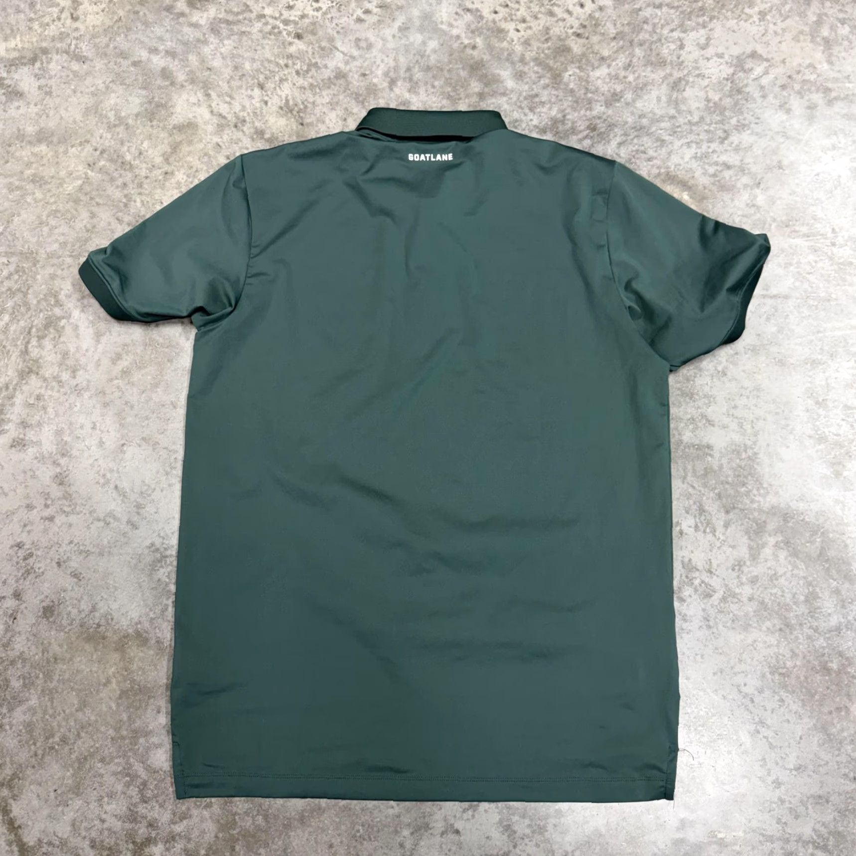 Vintage GOATLANE Polo Shirt Mens Large Green Solid Short Sleeve Golf Performance Logo Neckline Collared Size US L / EU 52-54 / 3 - 4 Thumbnail